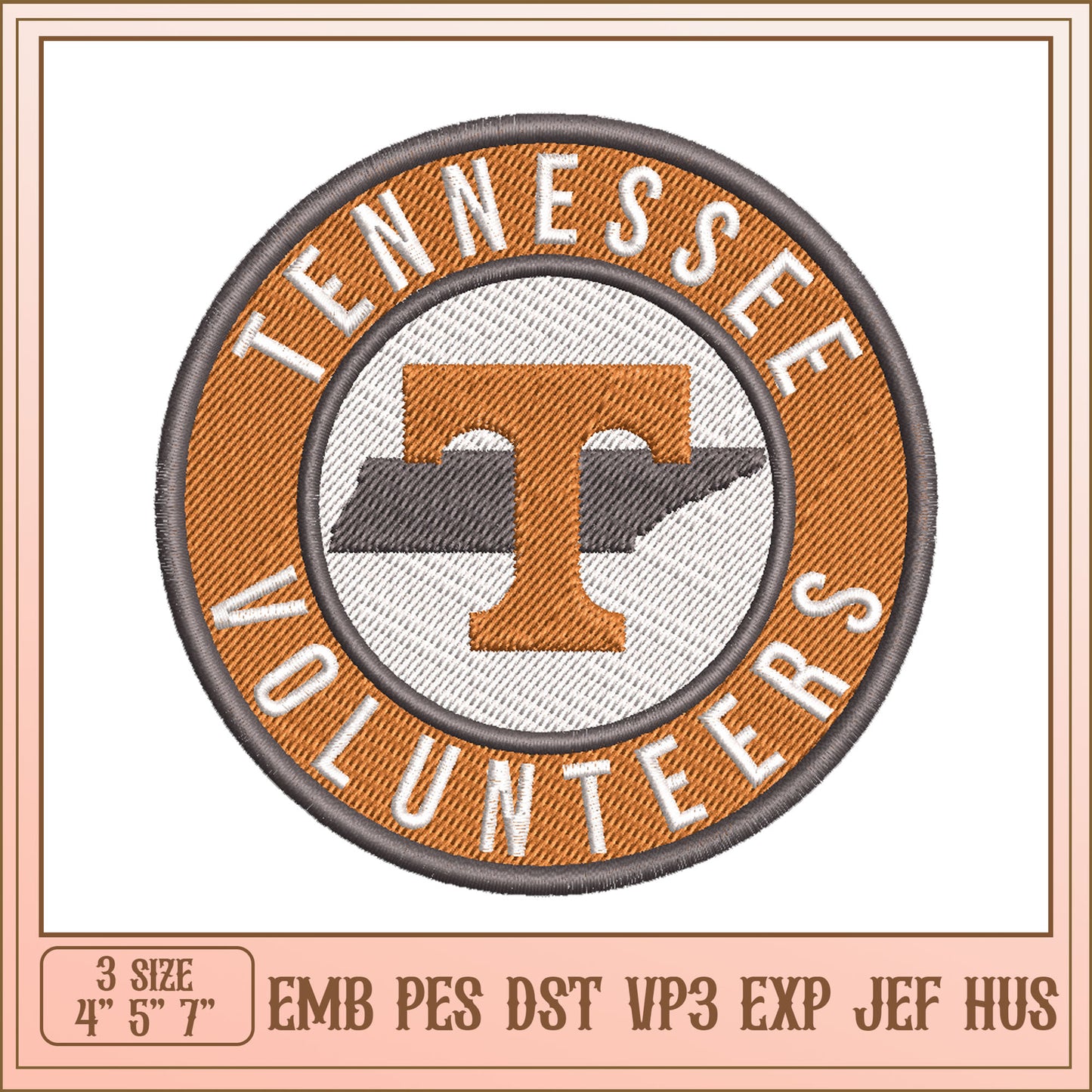 Tennessee Volunteers Embroidery Design
