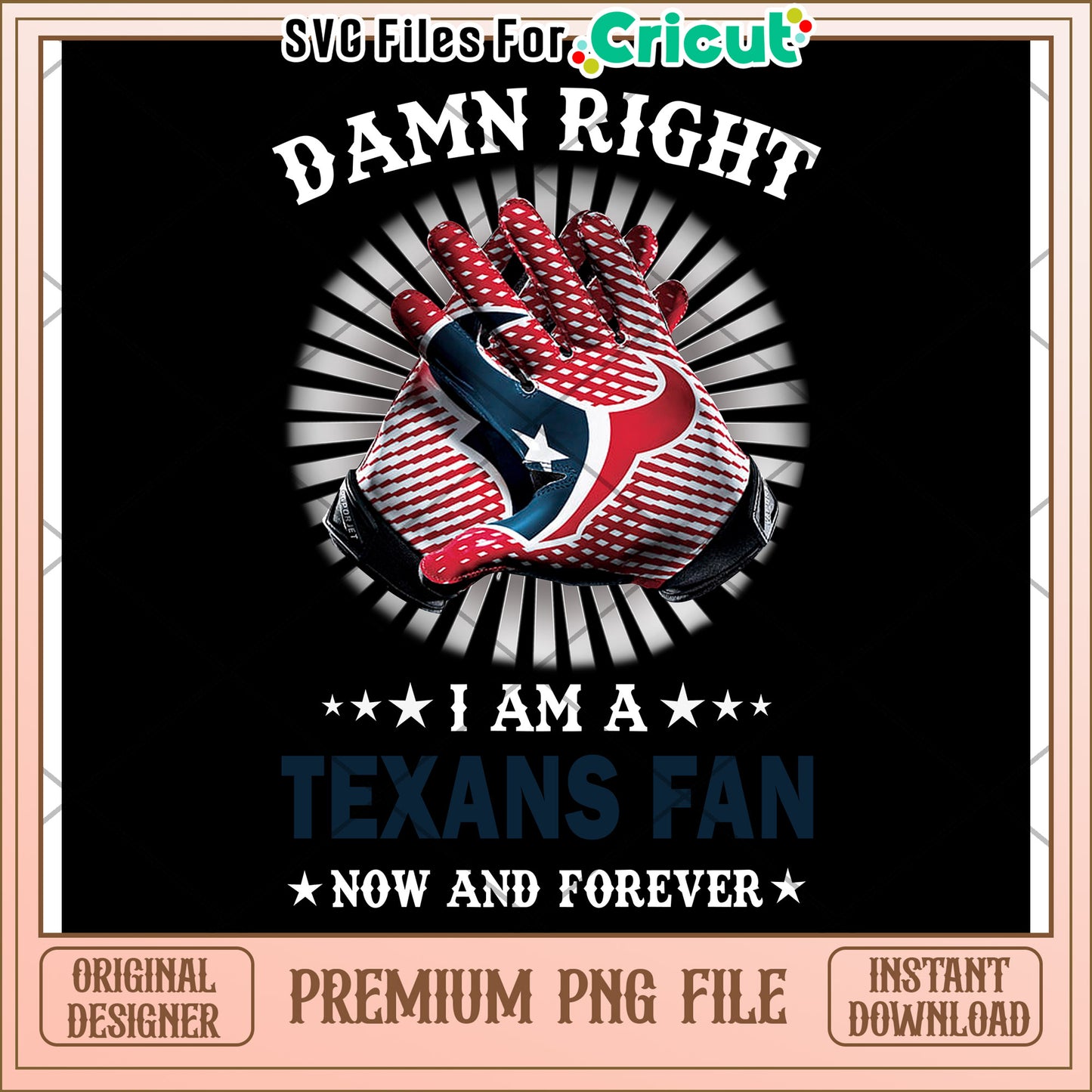 Texans Fan PNG File for Cricut, Perfect for Sports Enthusiasts