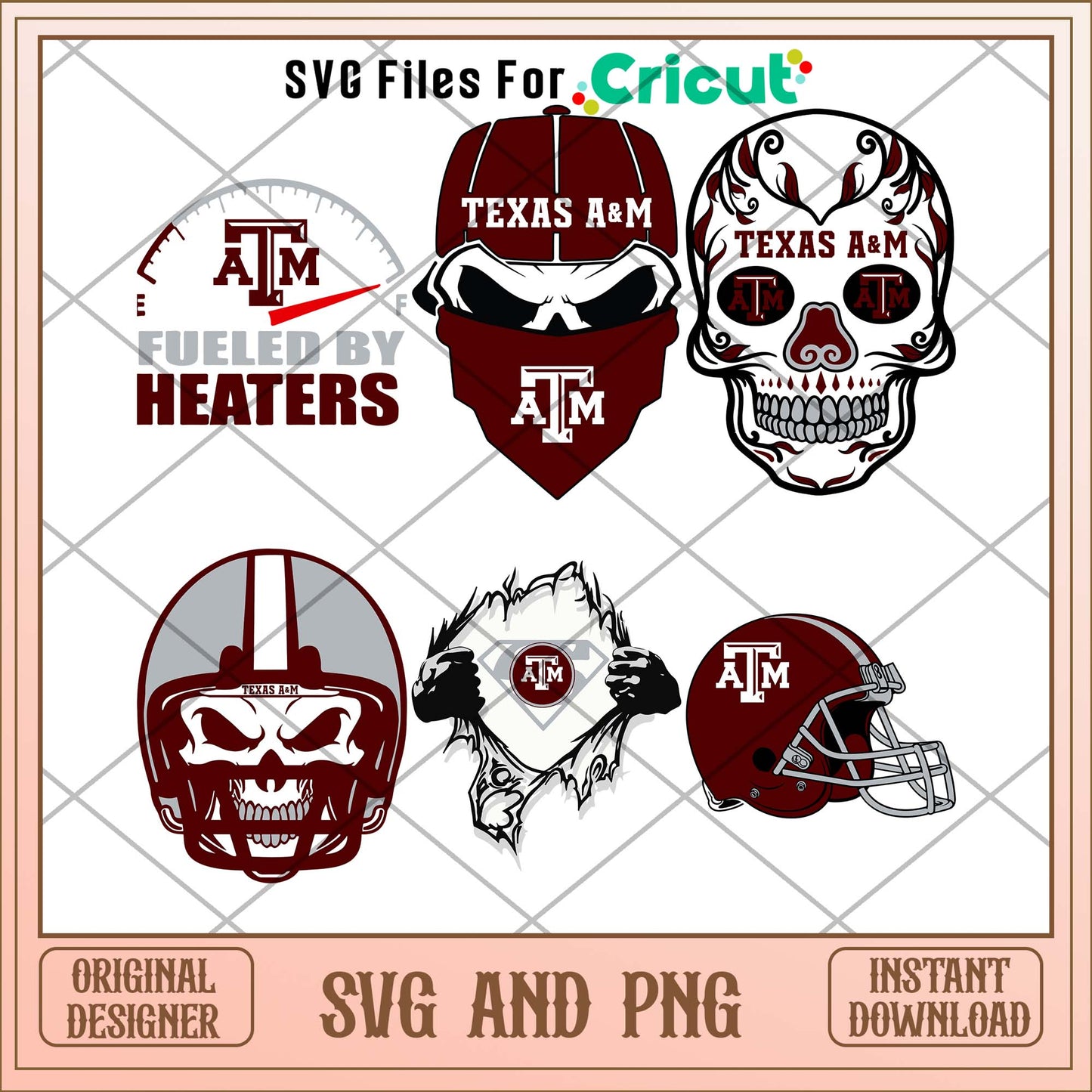 Texas A&M skull svg, Texas A&M football svg bundle, NCAA svg