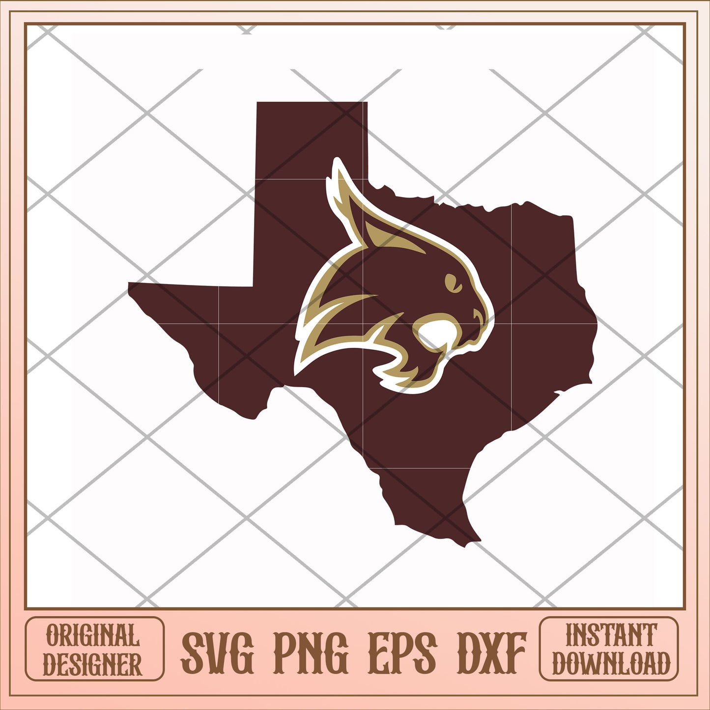 Texas State Bobcats mascot texas map svg, texas map svg, ncaa svg