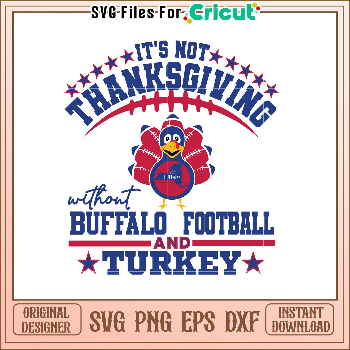 Thanksgiving Design Buffalo Football and Turkey SVG