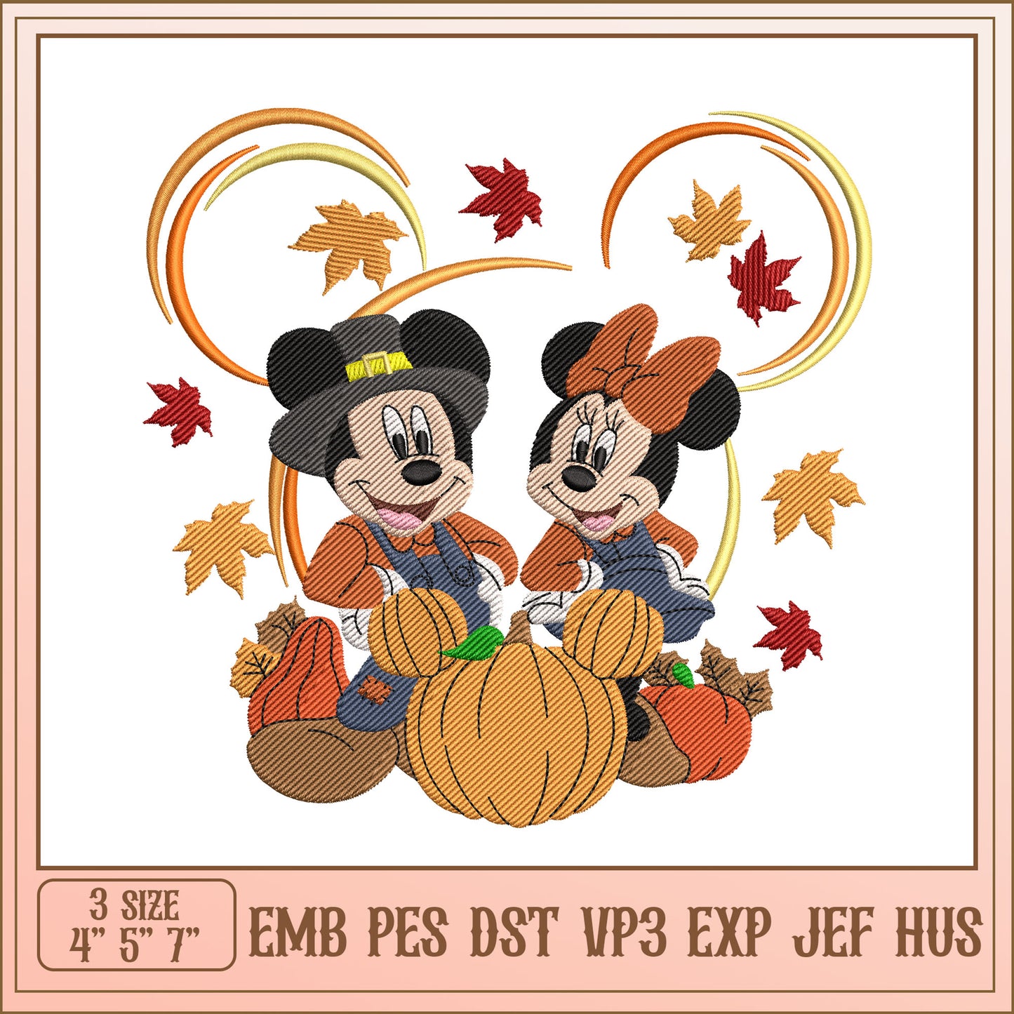 Thanksgiving Mickey Embroidery Design