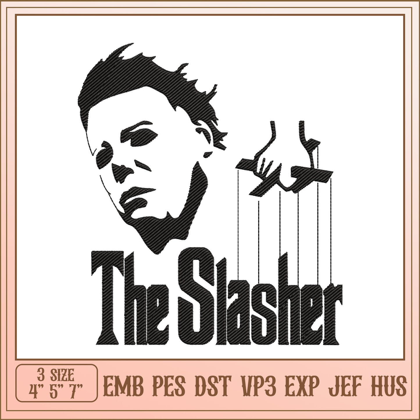 The Slasher Embroidery Design - 3 Sizes