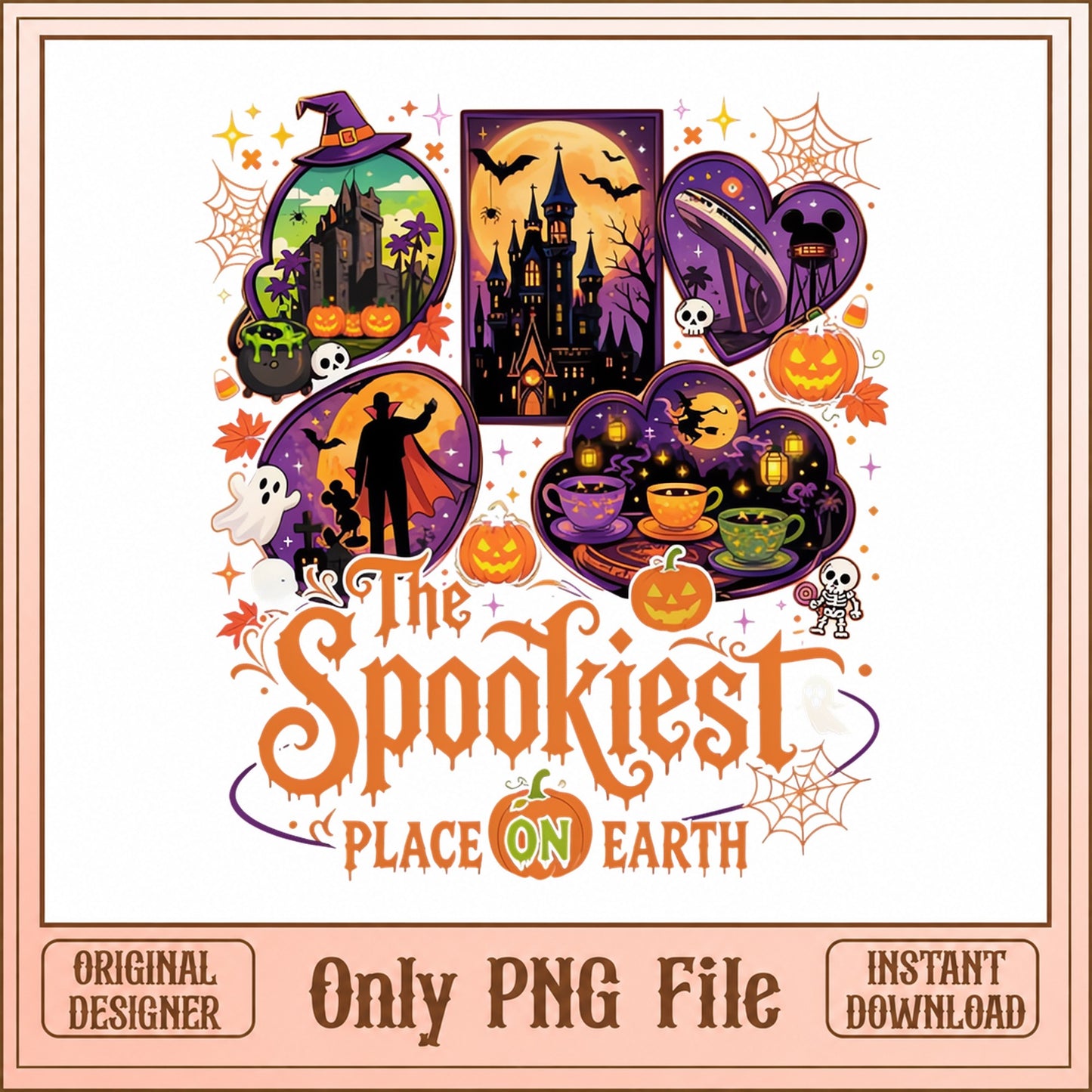 The Spookiest Place On Earth PNG, Halloween Clipart, PNG File