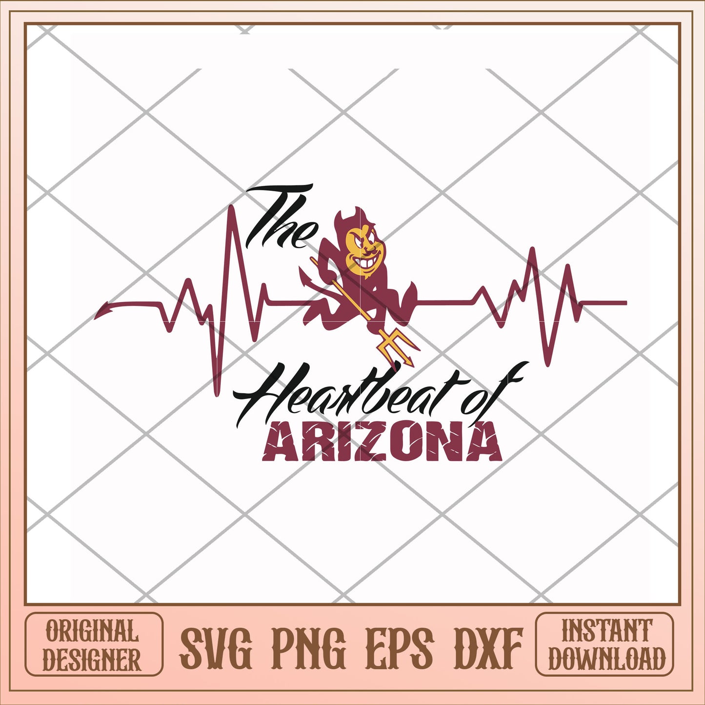 The heartbeat of Arizona svg, heartbeat svg, ncaa svg