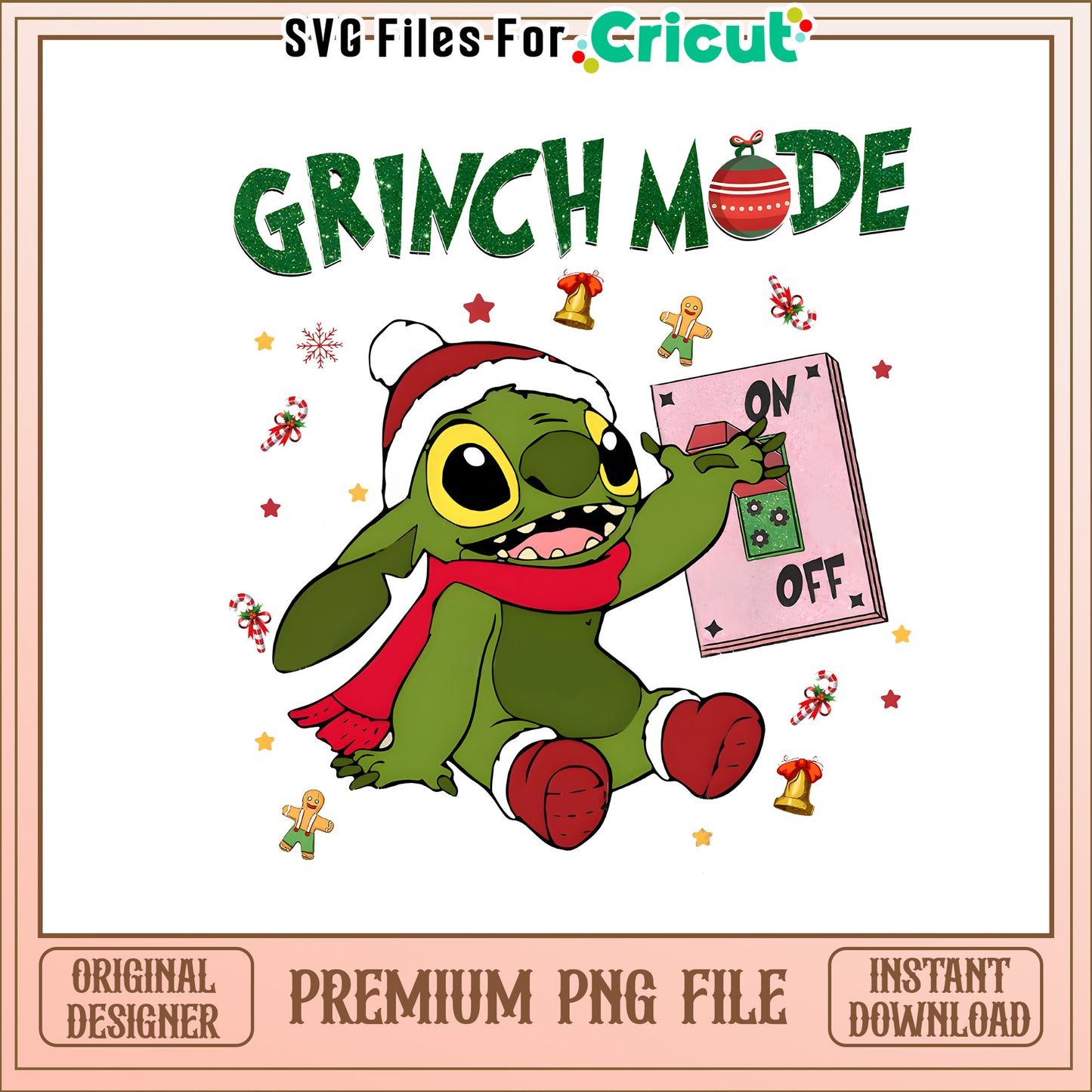 The baby grinch mode on off svg, baby grinch costume svg