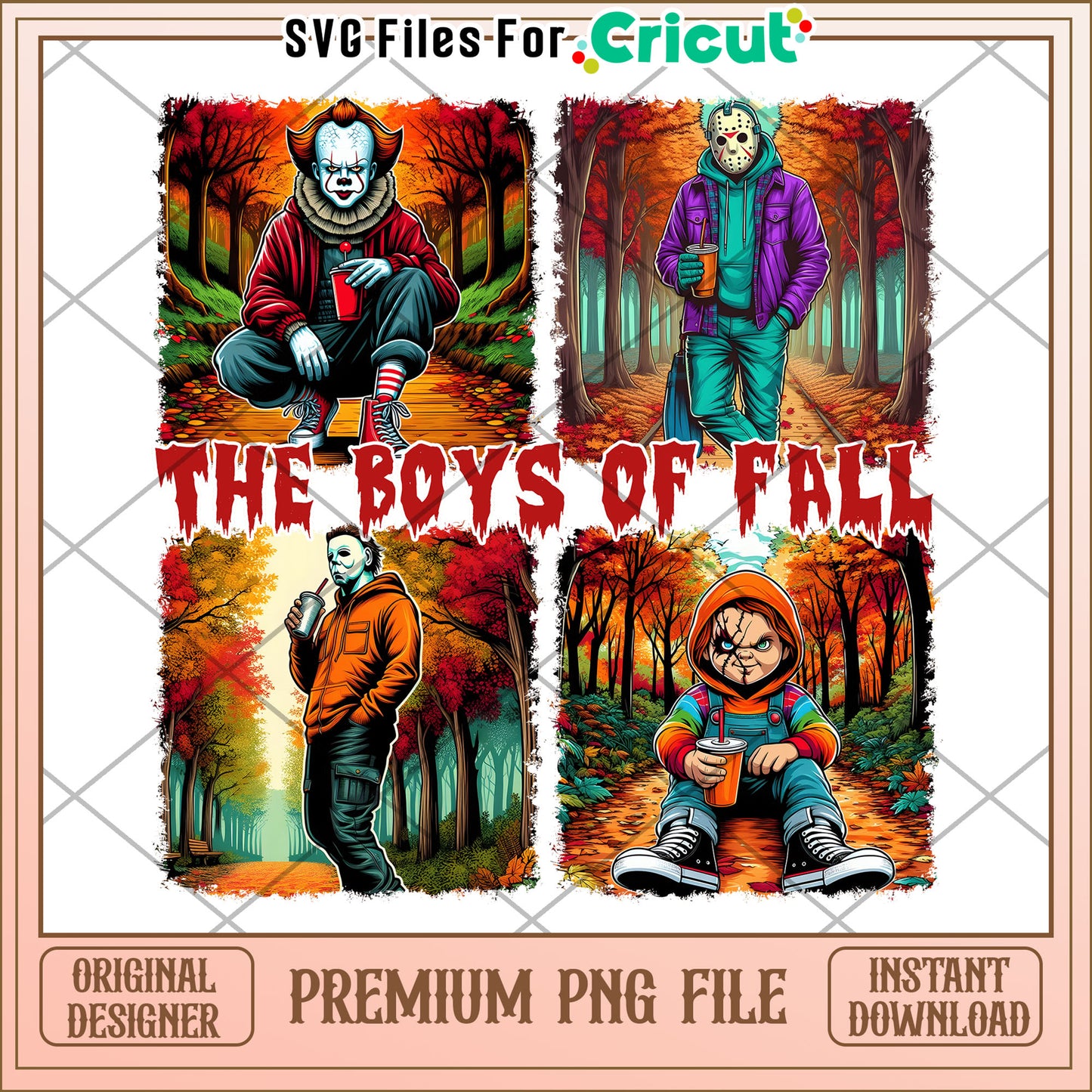 The boys of fall design png, halloween png, times for halloween png