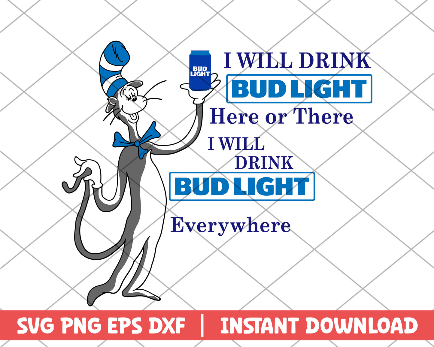 The cat in the hat bud light svg