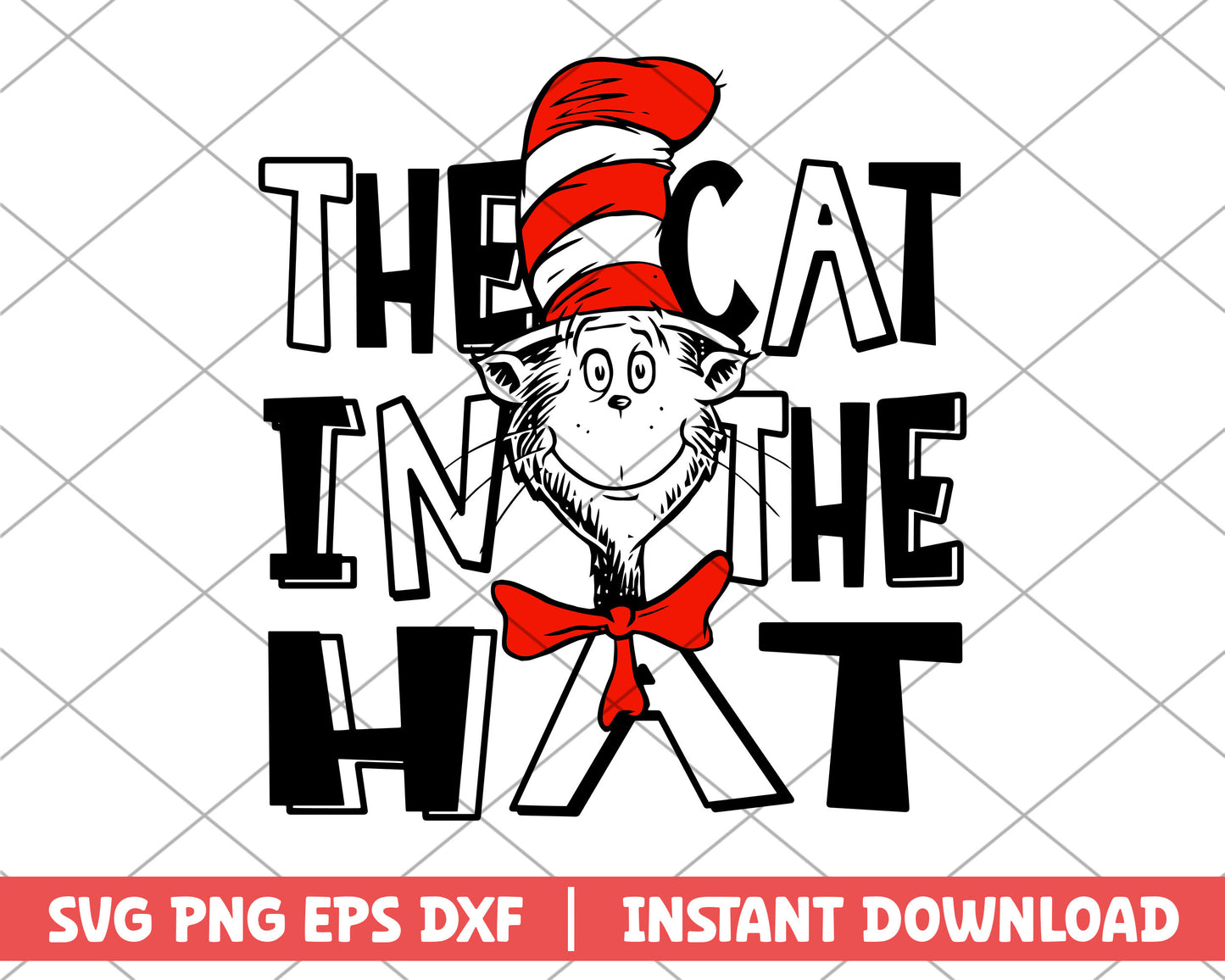 The cat in the hat dr.seuss svg