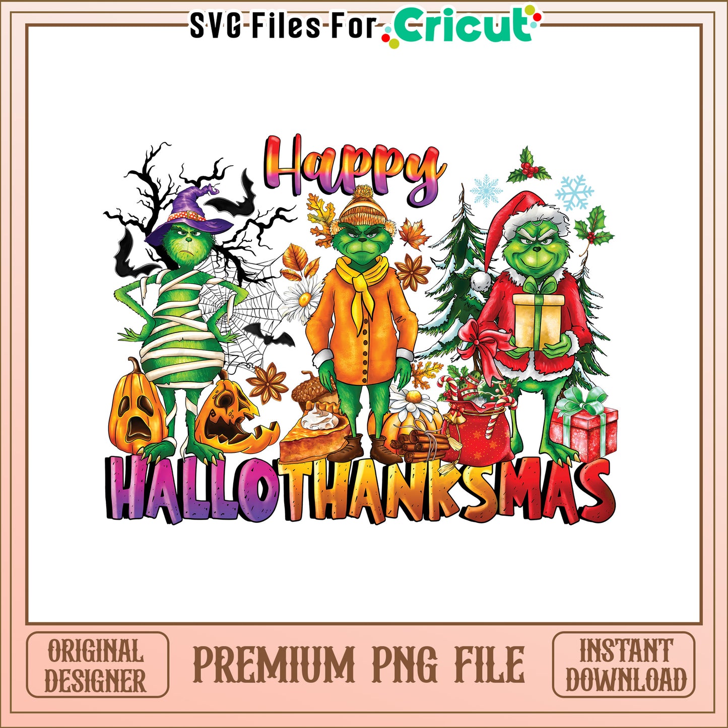 The grinch happy hallothankmas png, the grinch costume png