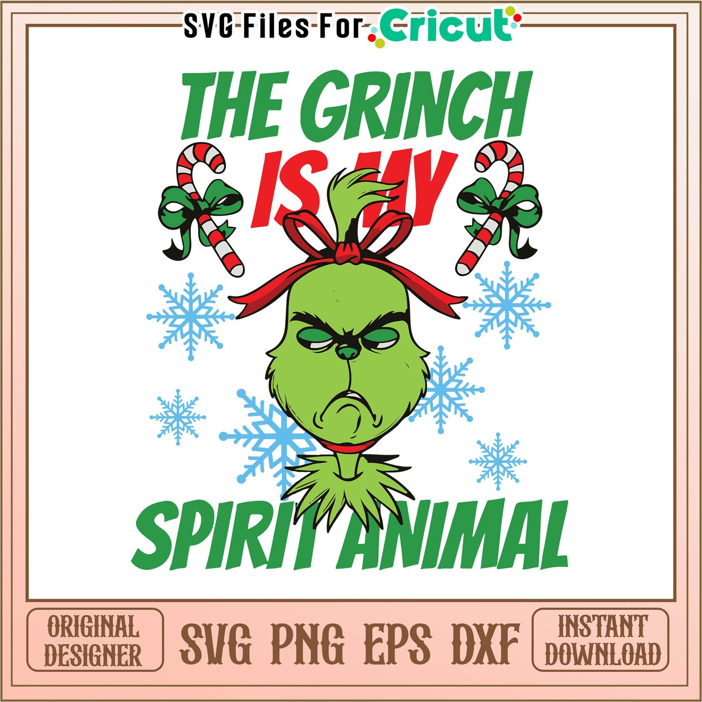 The grinch is my spirit animal merry svg, grinch stuffed animal svg