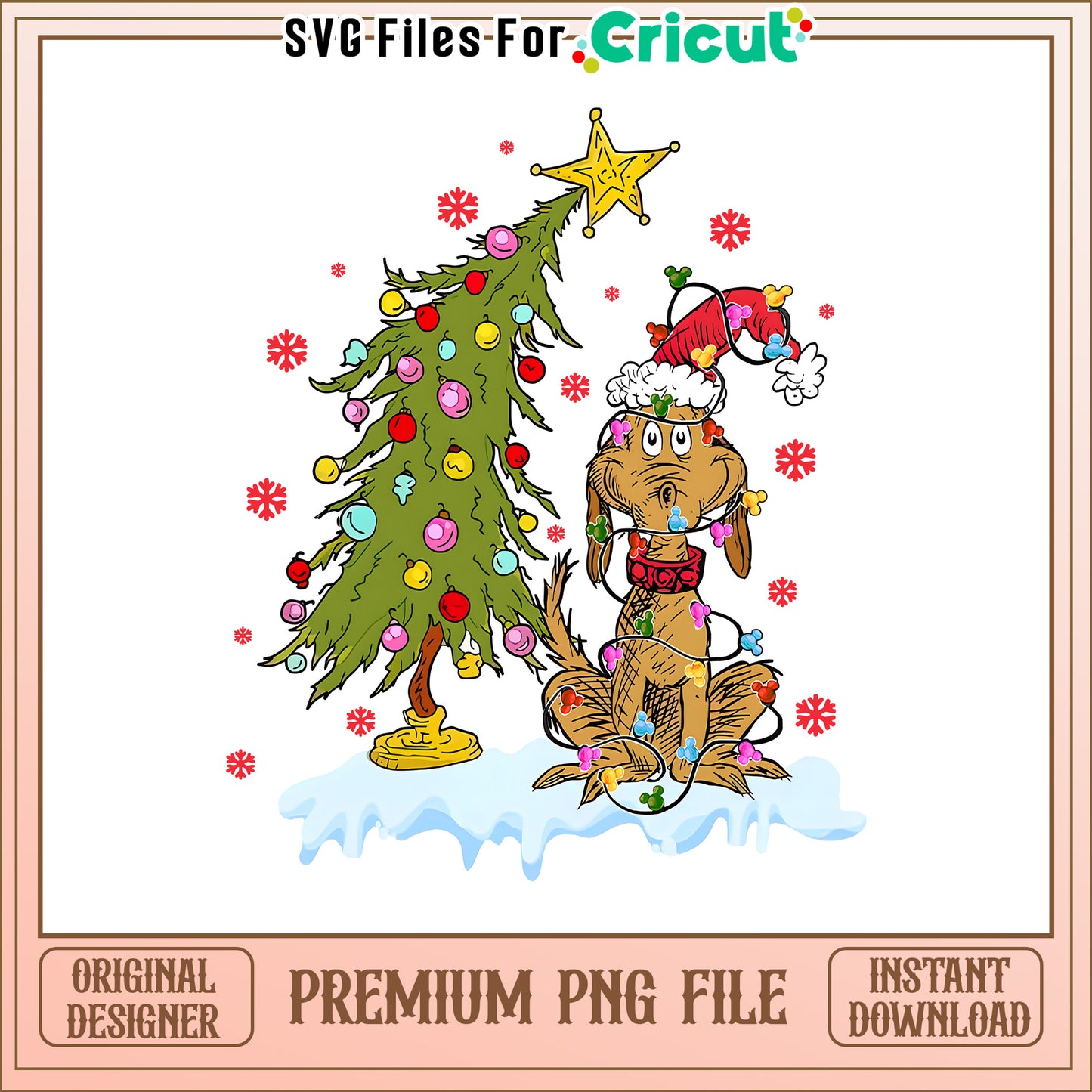The max dog and pine tree png, cartoon characters grinch png