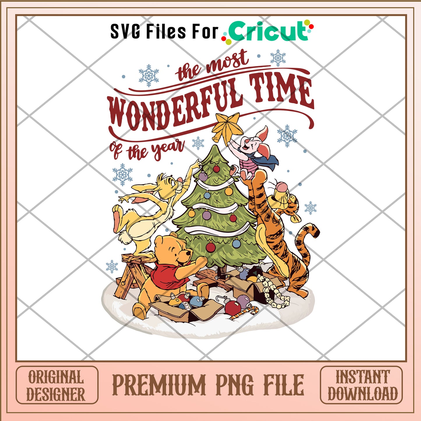 The most wonderful time of the year png, pooh and friends png