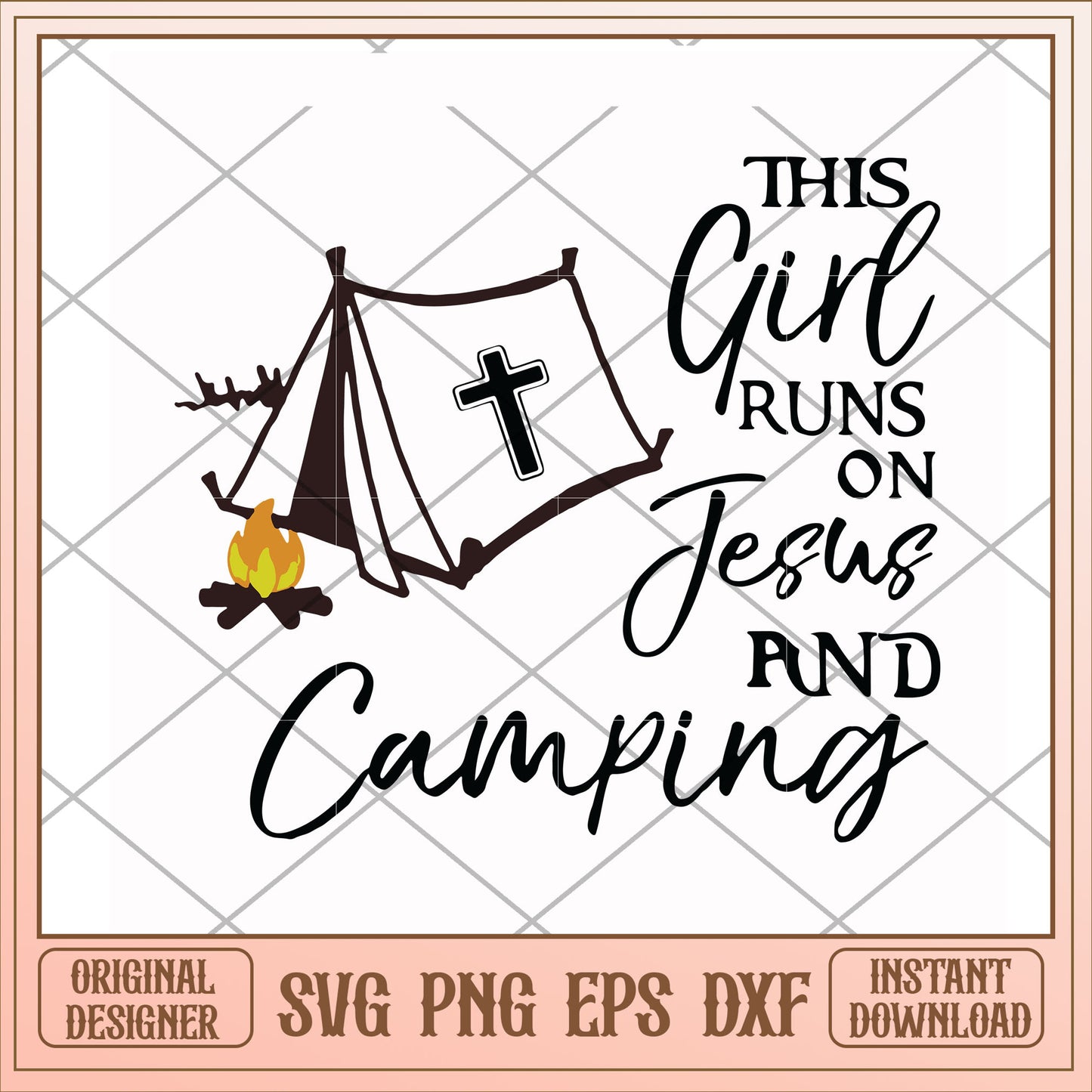 This girl runs on fesus and camping svg, fesus svg, camping svg
