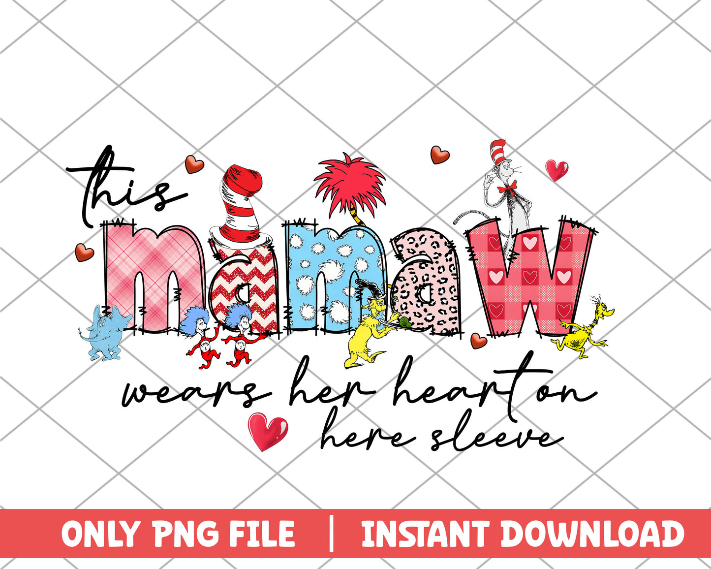 This mamaw wears her heart on here sleeve png