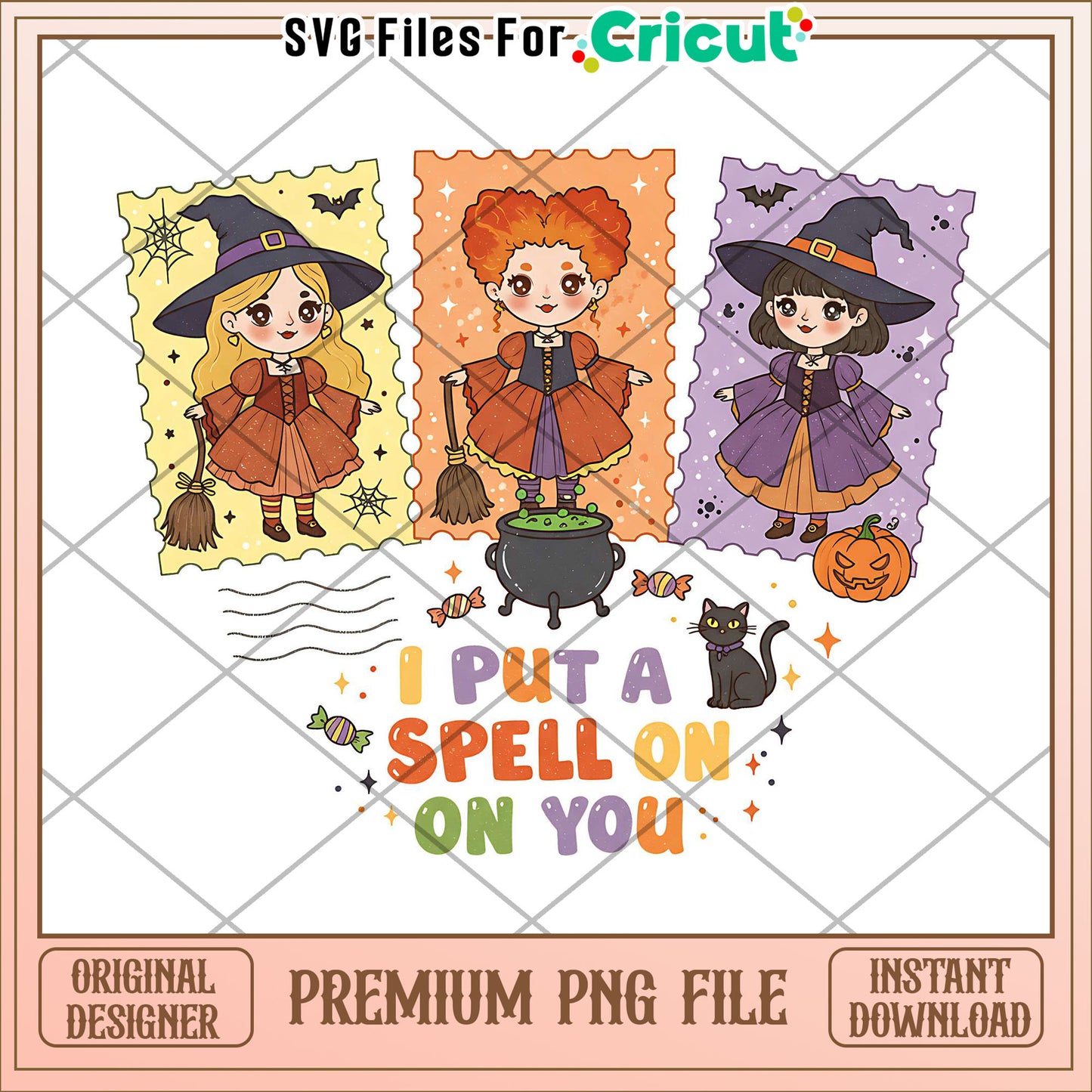Three witch cute halloween png, spooky halloween png, halloween season png