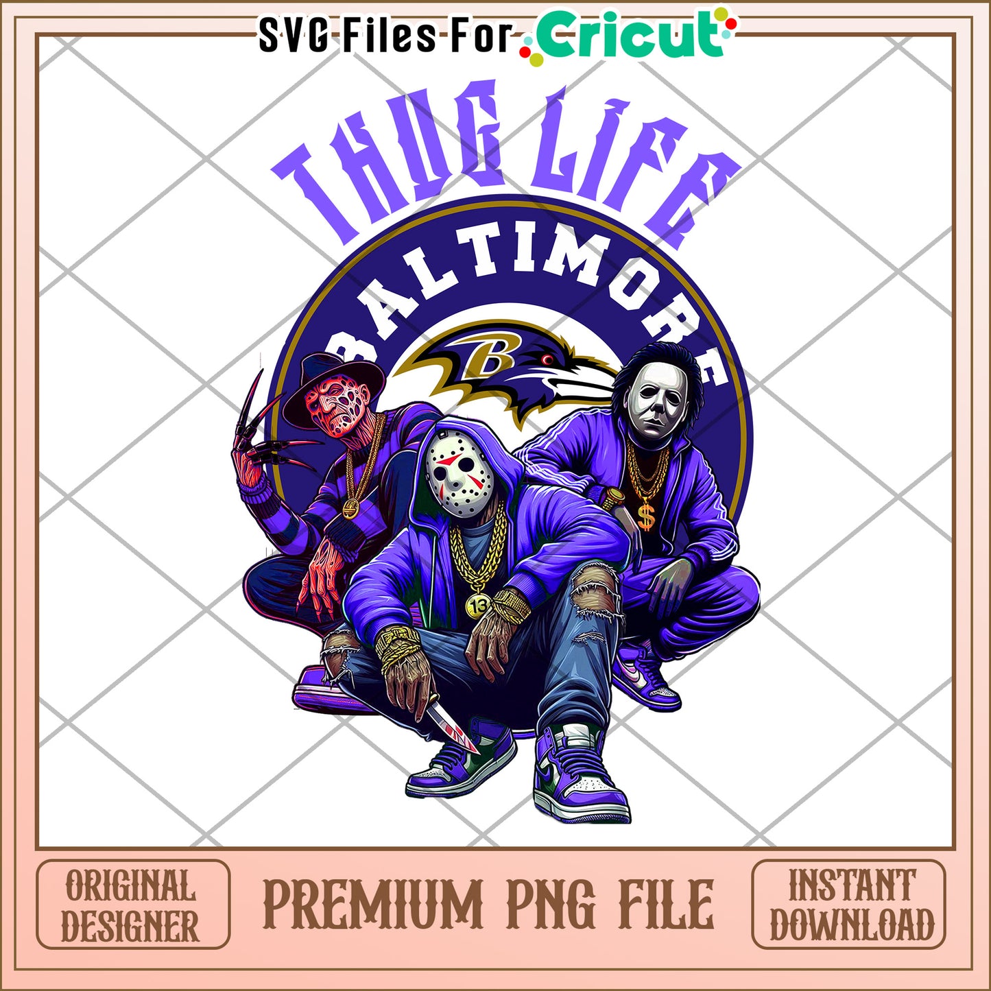 Thug Life Baltimore Graphic Design, Premium PNG Download File