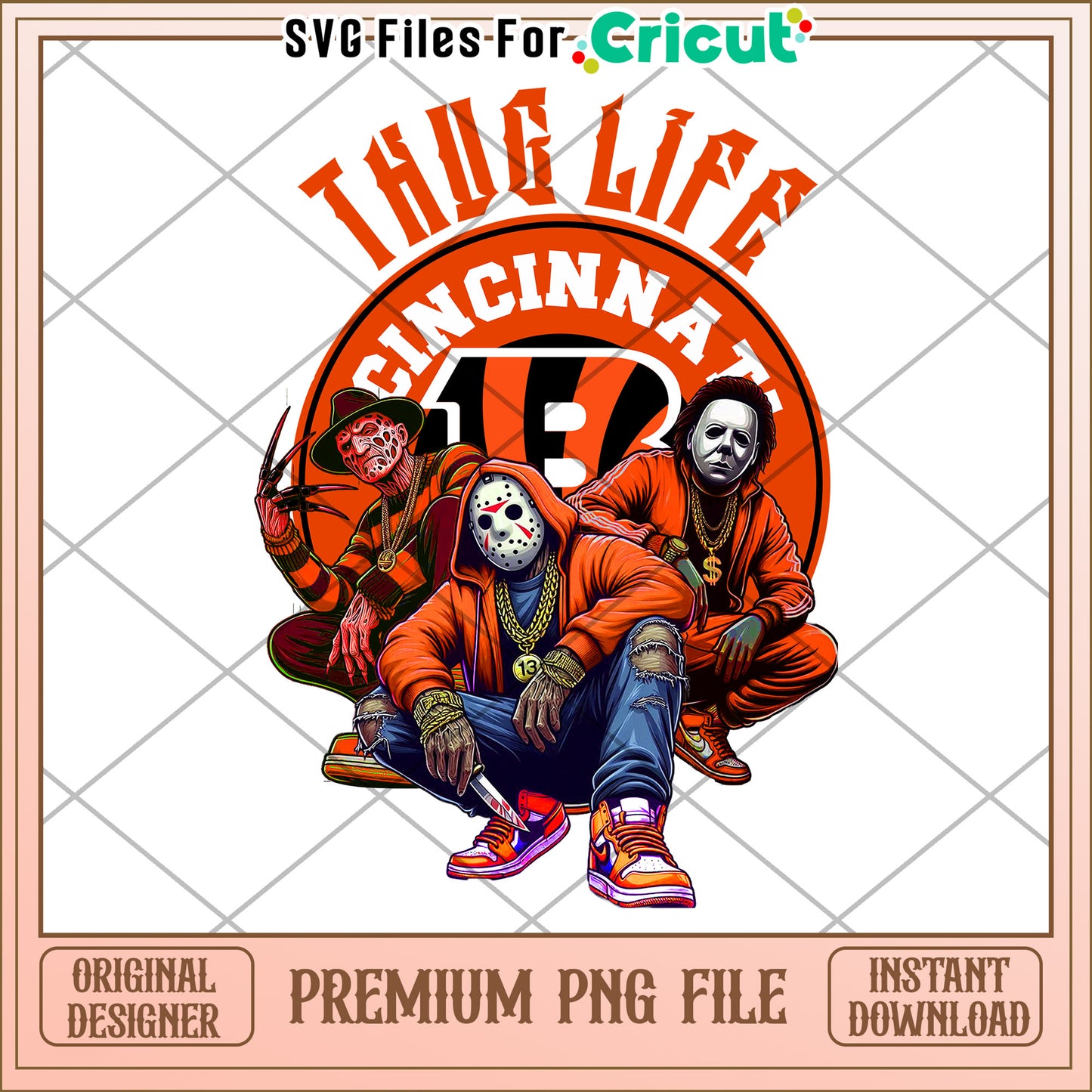 Thug Life Cincinnati PNG Design, perfect for Cricut projects