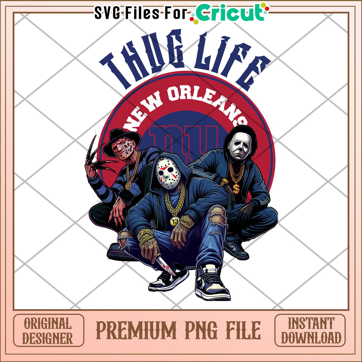 Thug Life New Orleans PNG Design, Instant Download for Cricut users