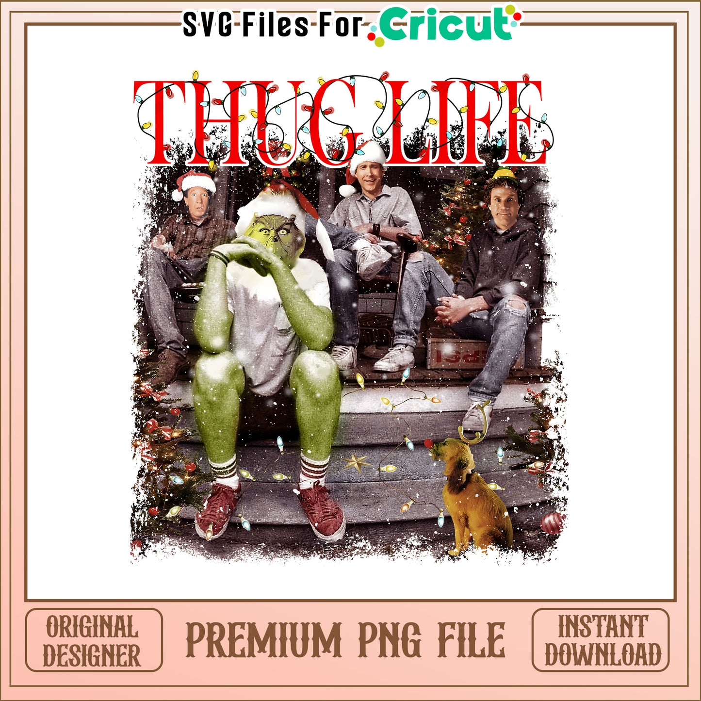 Thug life and dog max disney png, grinch life size png