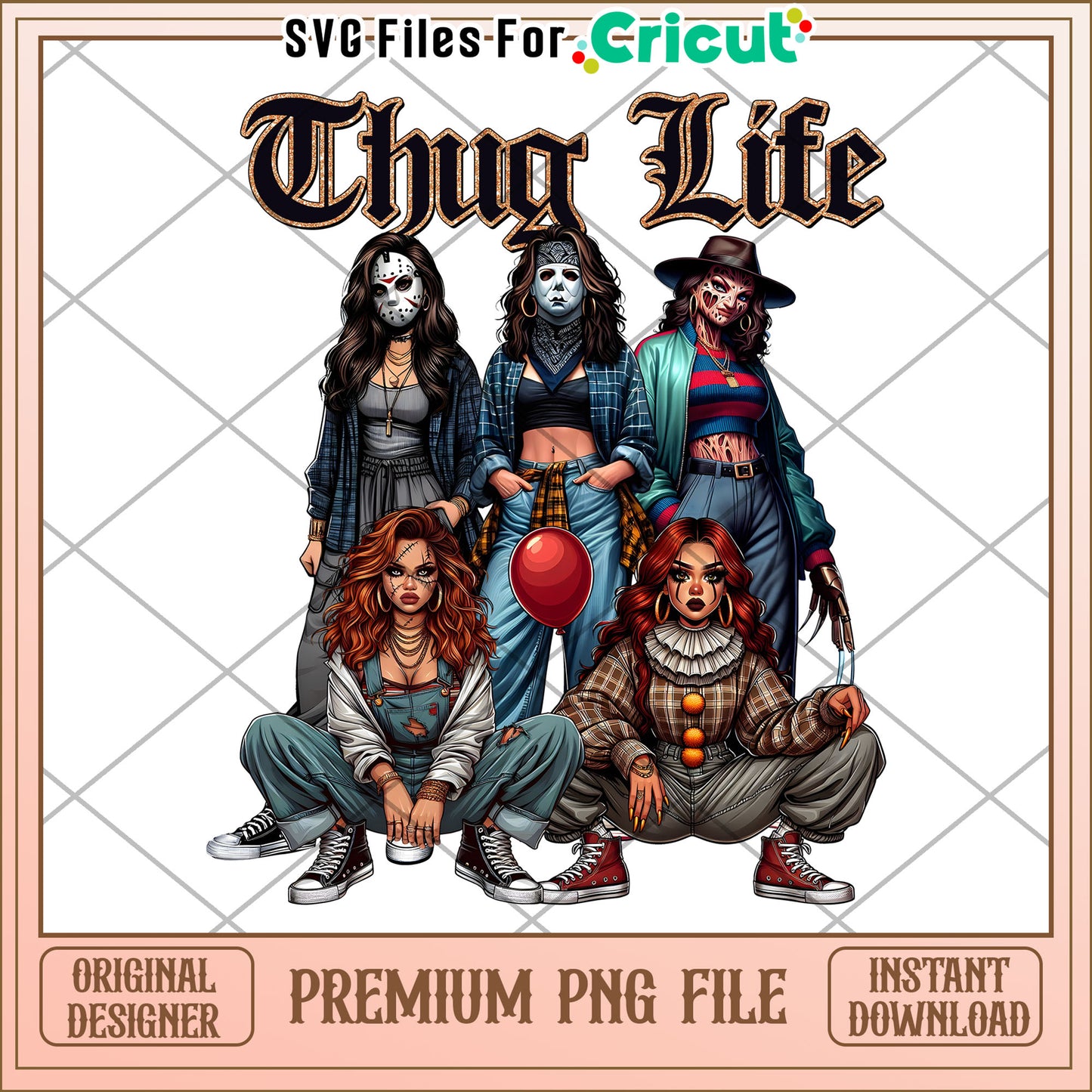 Thug life killers design png, spirit halloween png, halloween ends png