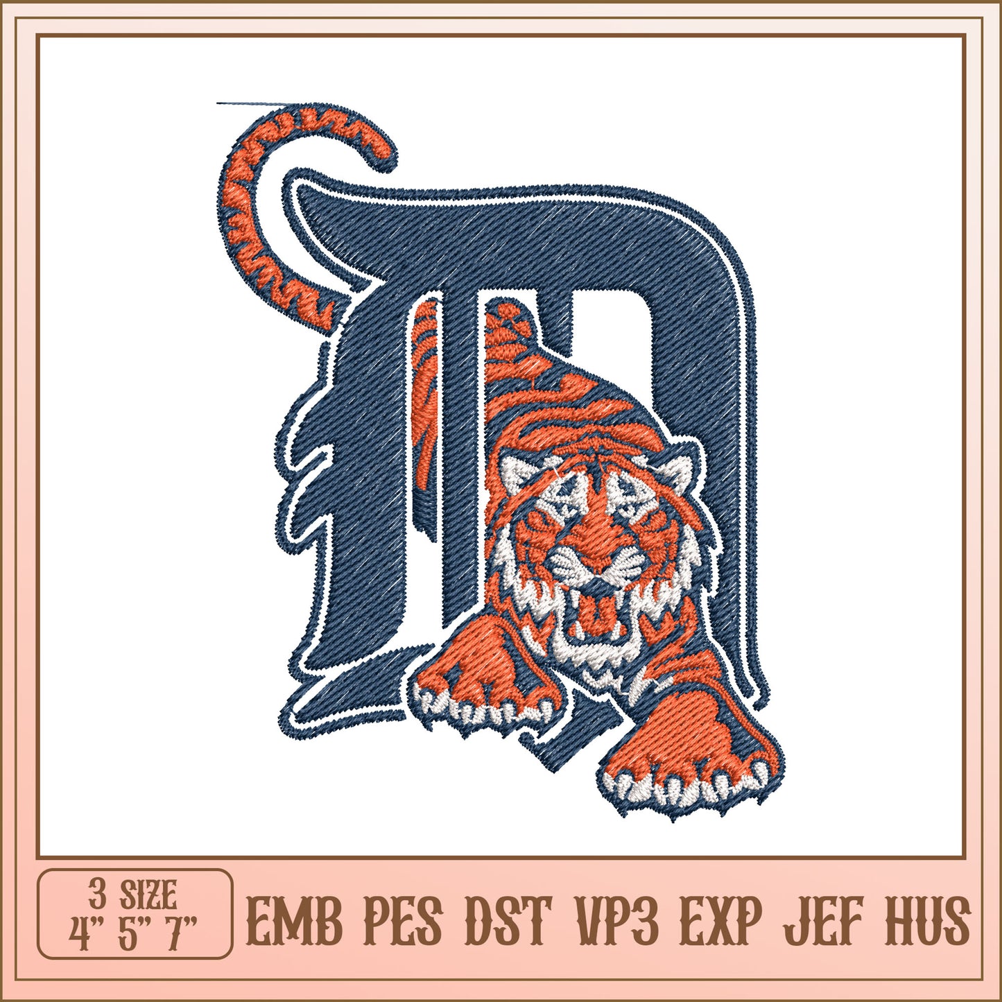 Tiger Embroidery Design EMB PES DST VP3