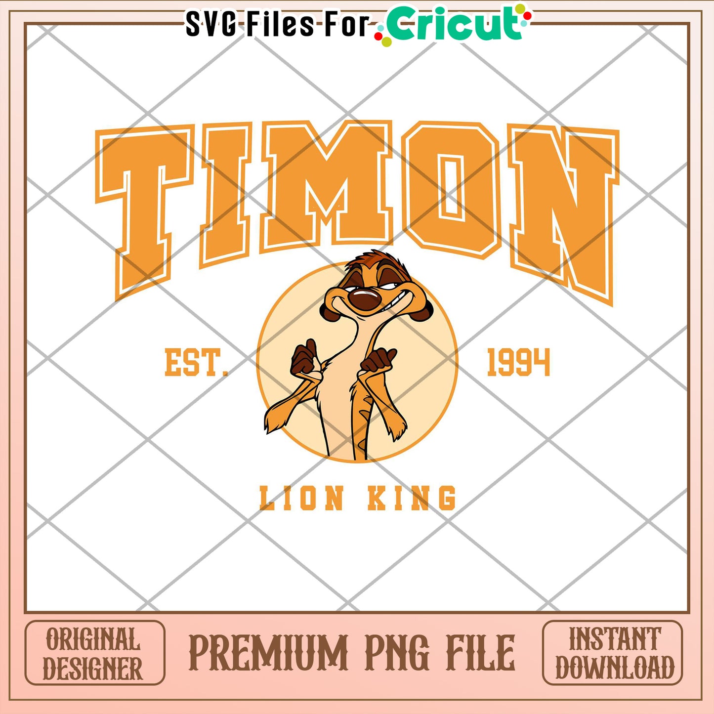 Timon Lion King PNG Cricut Design