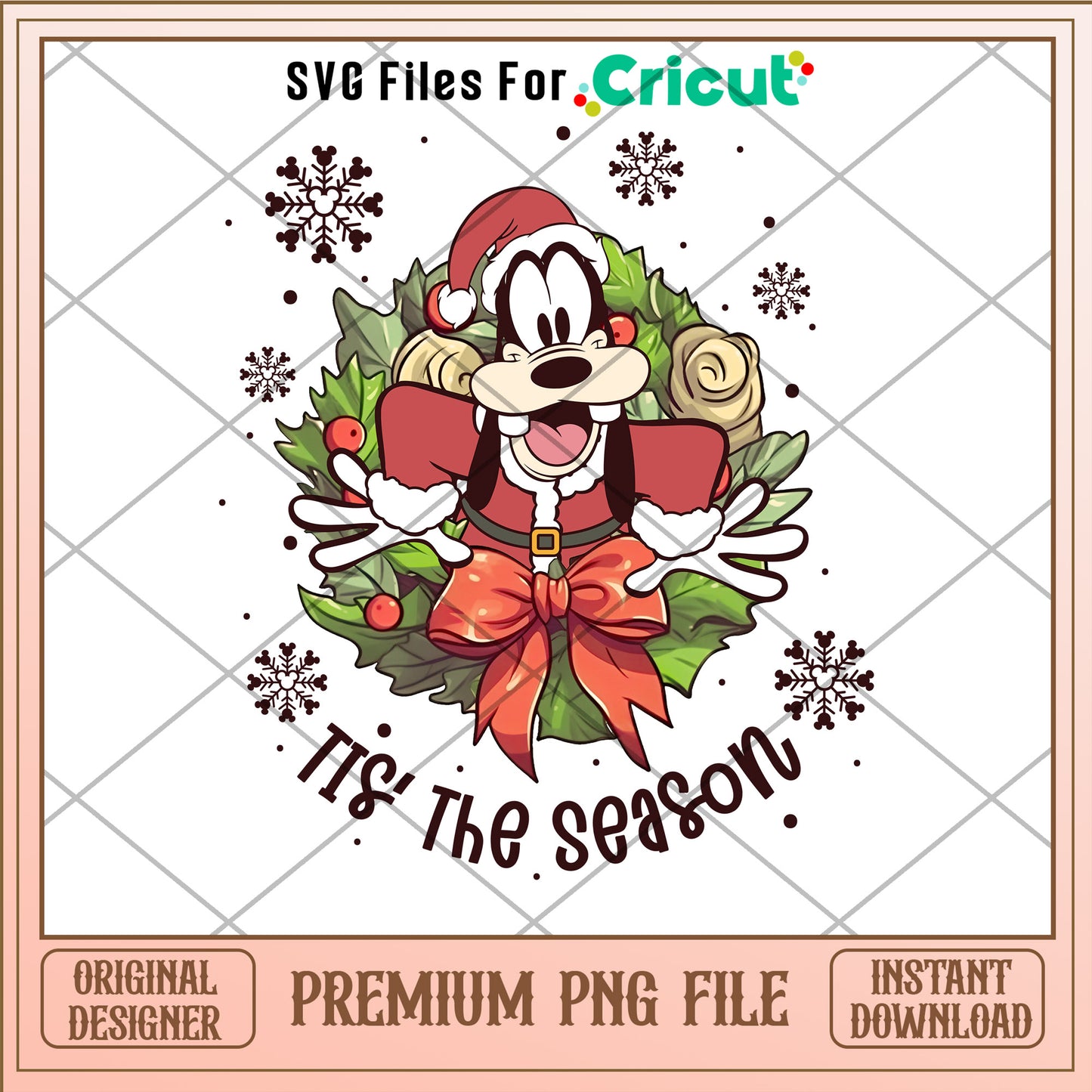 Tis the season png, groofy dog png, merry christmas png