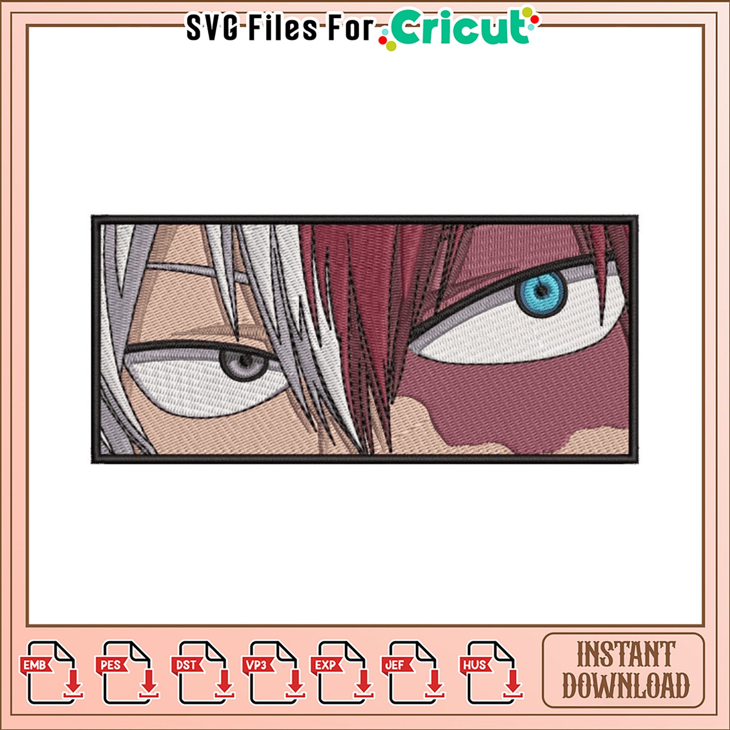 Todoroki Shoto Embroidery Design Instant Download