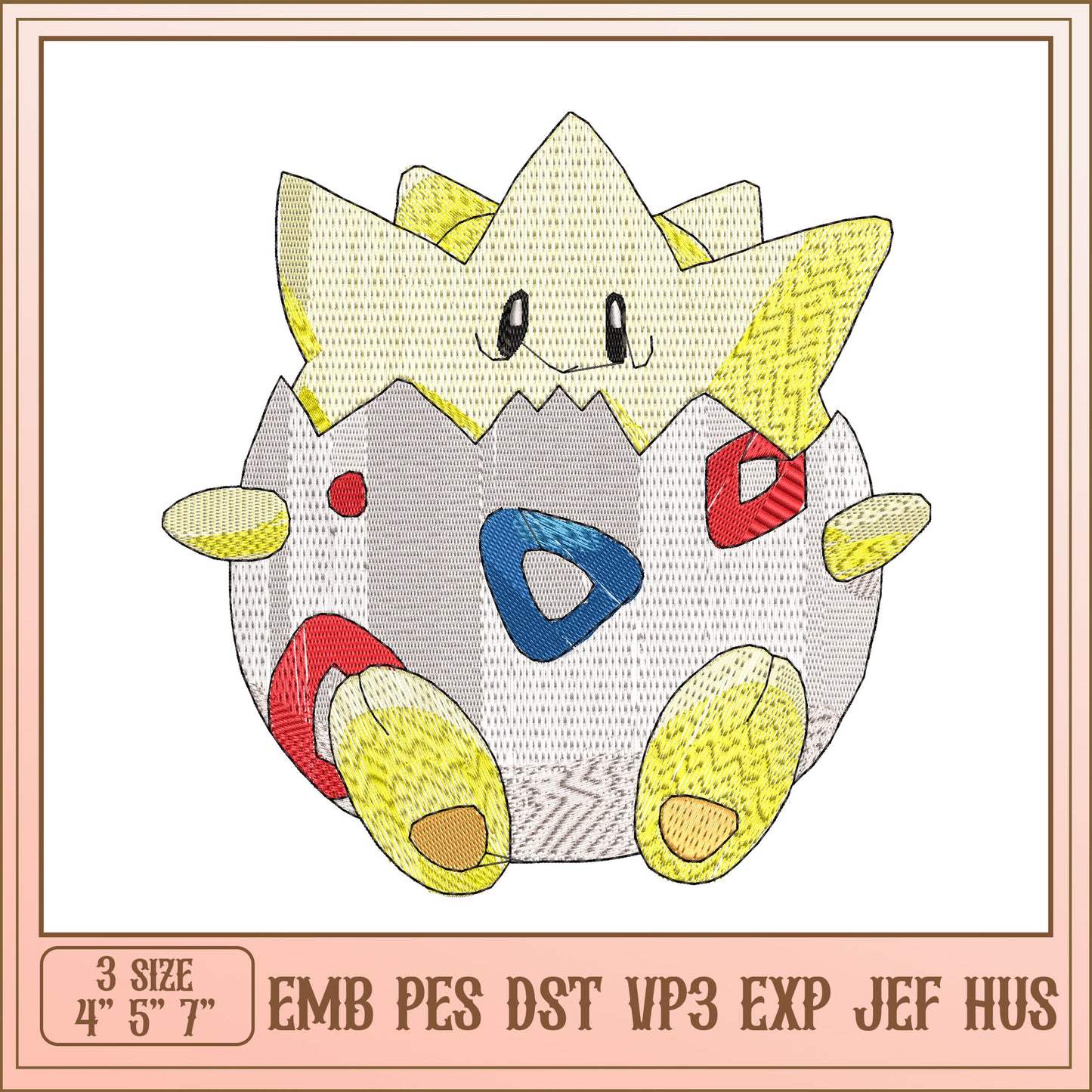 Togepi Embroidery Design - 3 Sizes