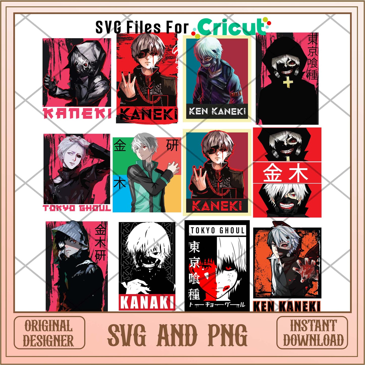 Tokyo ghoul svg bundle, Anime cool characters - Svgfileforcricut