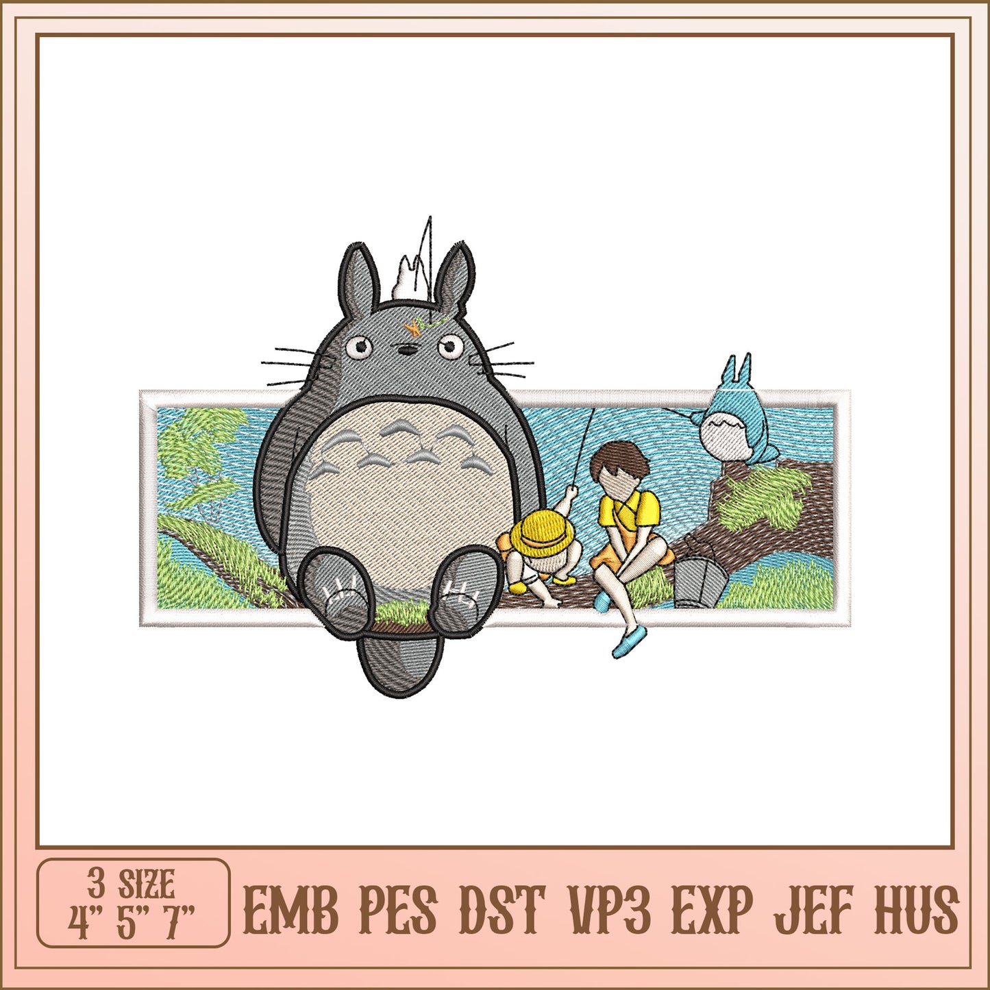 Totoro Embroidery Design