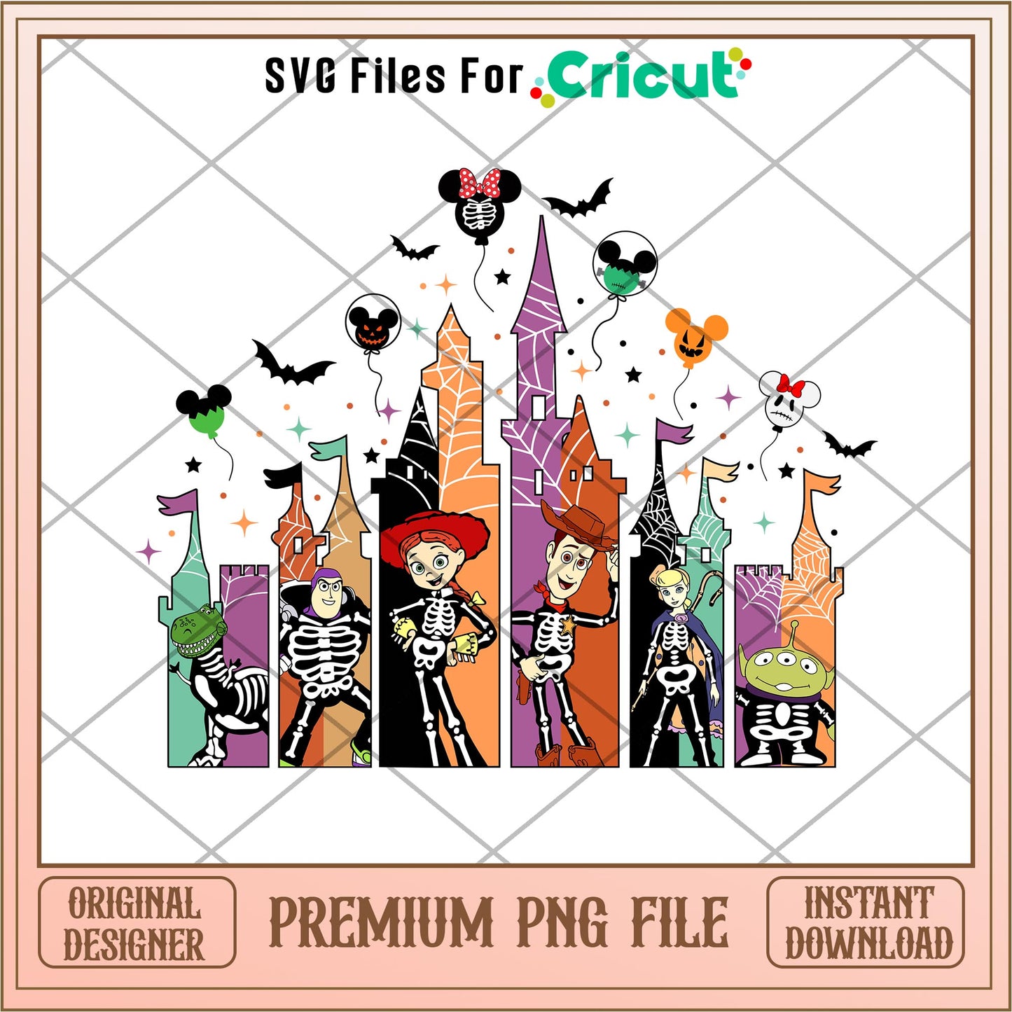 Toy Story Halloween Skeleton chracters png, Toy Story Characters png, Digital Download