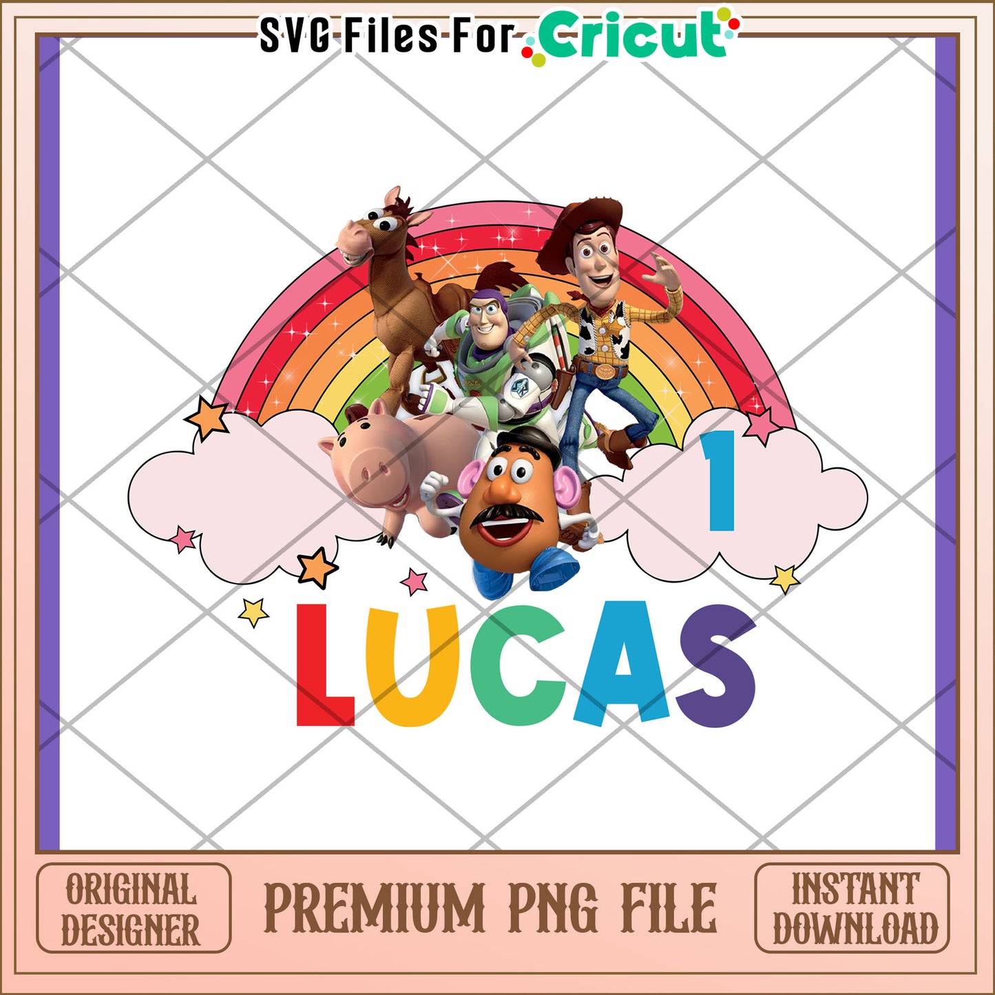 Toy Story Rainbow PNG Lucas 1st Birthday