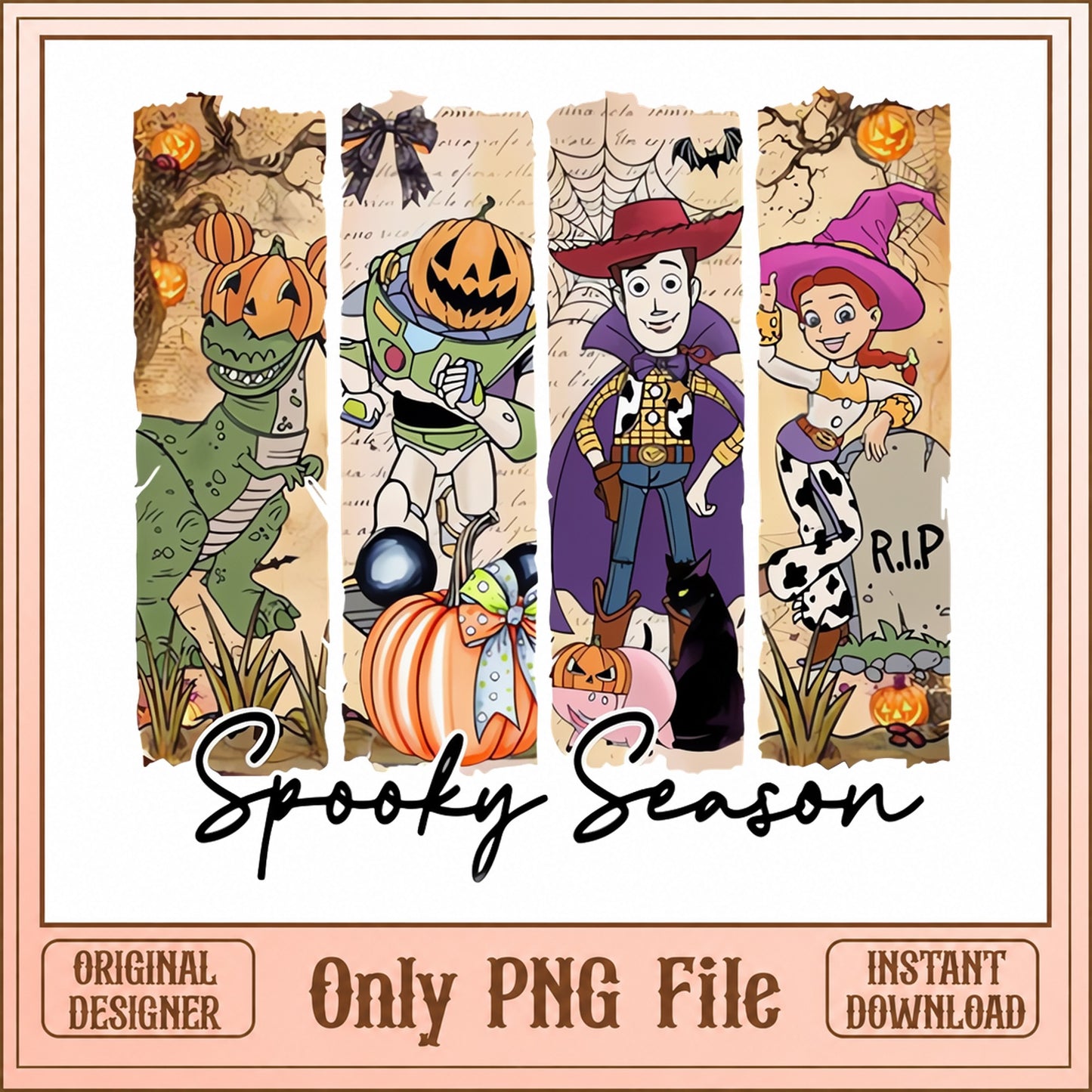 Toy Story Halloween Bookmarks PNG, Spooky Season PNG, Halloween PNG