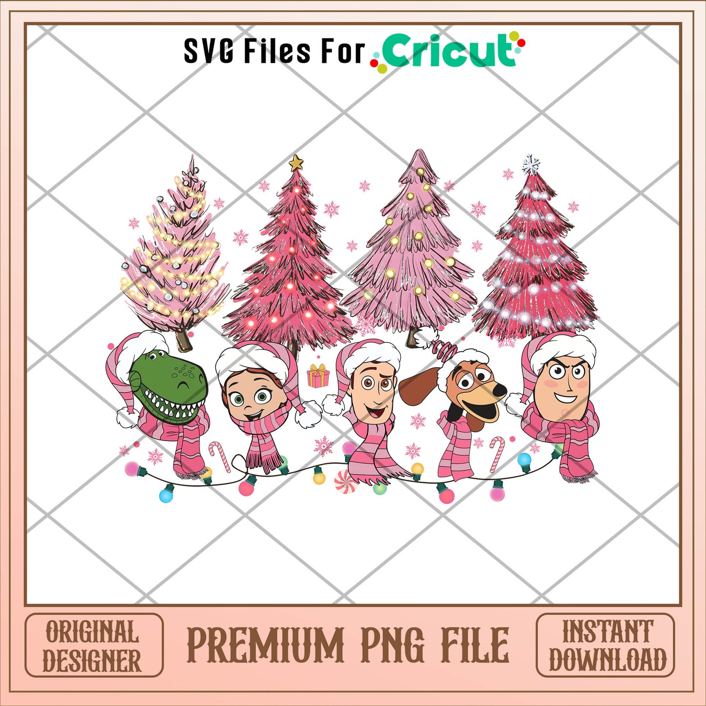 Toy story pink christmas tree png, toy story png, christmas png