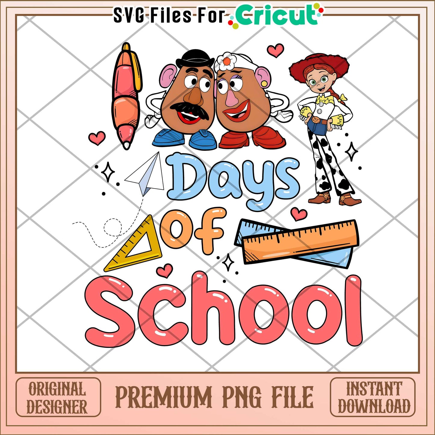 Toy story character 100 days of school png, disney schools png