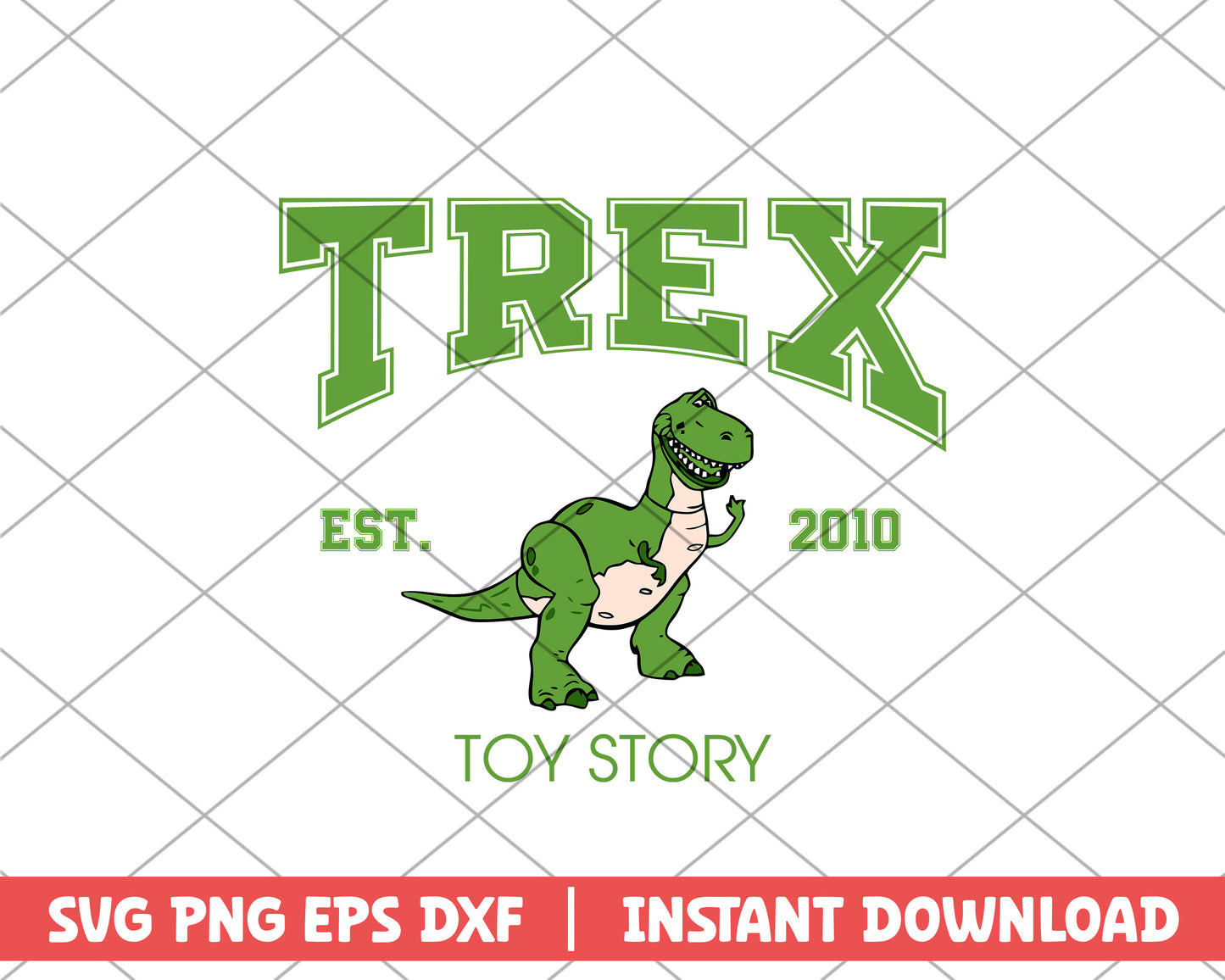 Toy story trex est 2010 disney svg