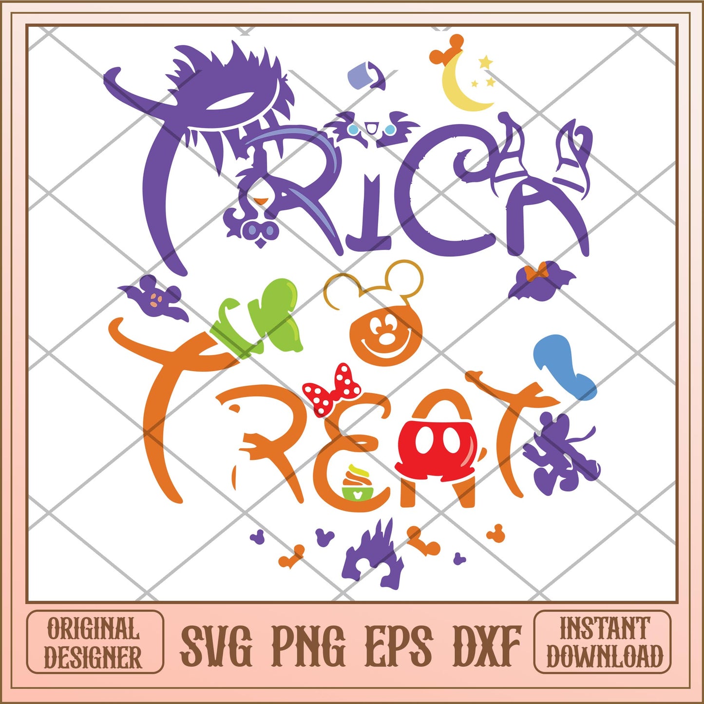 Trick or treat halloween mouse svg, Disney characters svg, Digital Download
