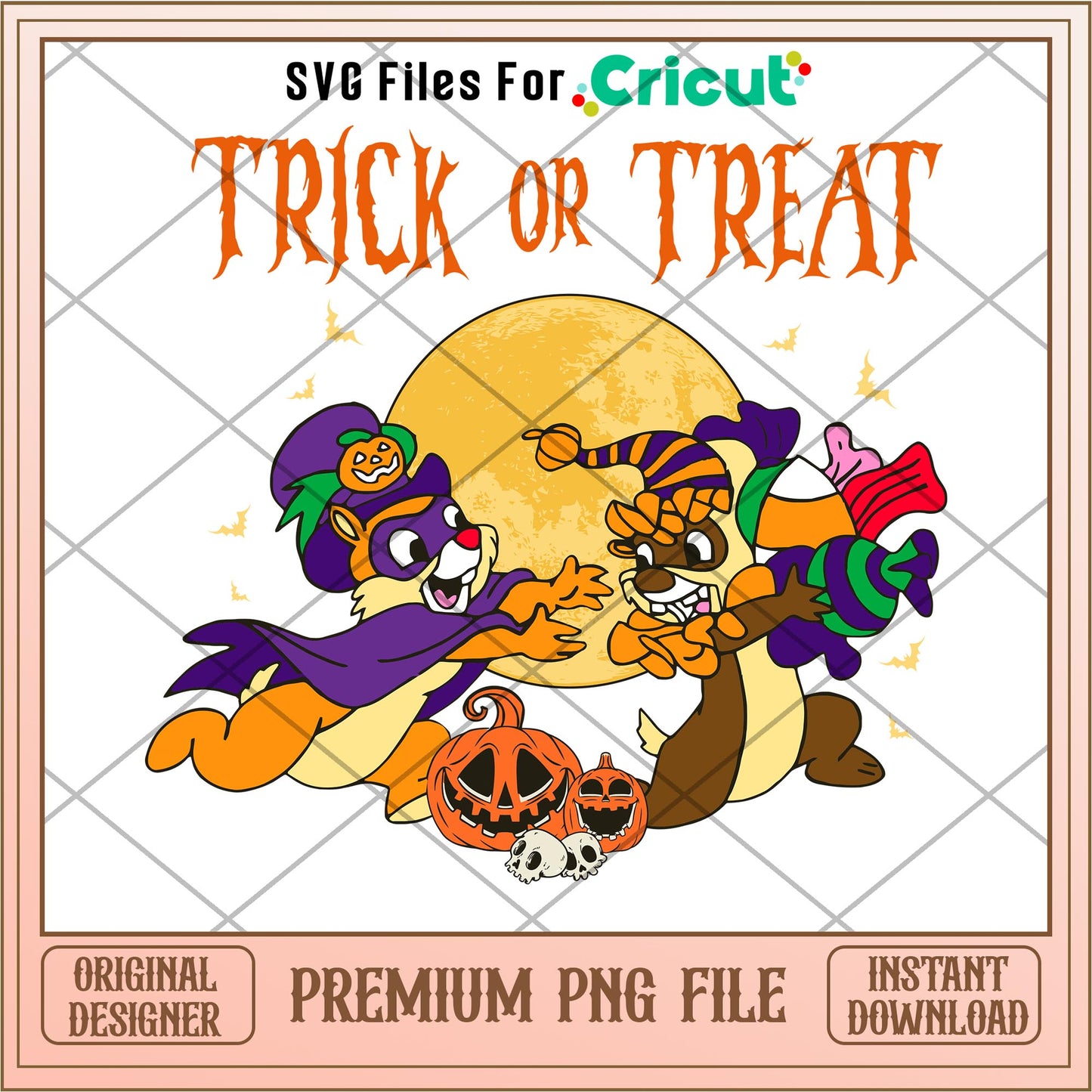 Trick or Treat Chip & Dale png, Disney characters png, Digital Download