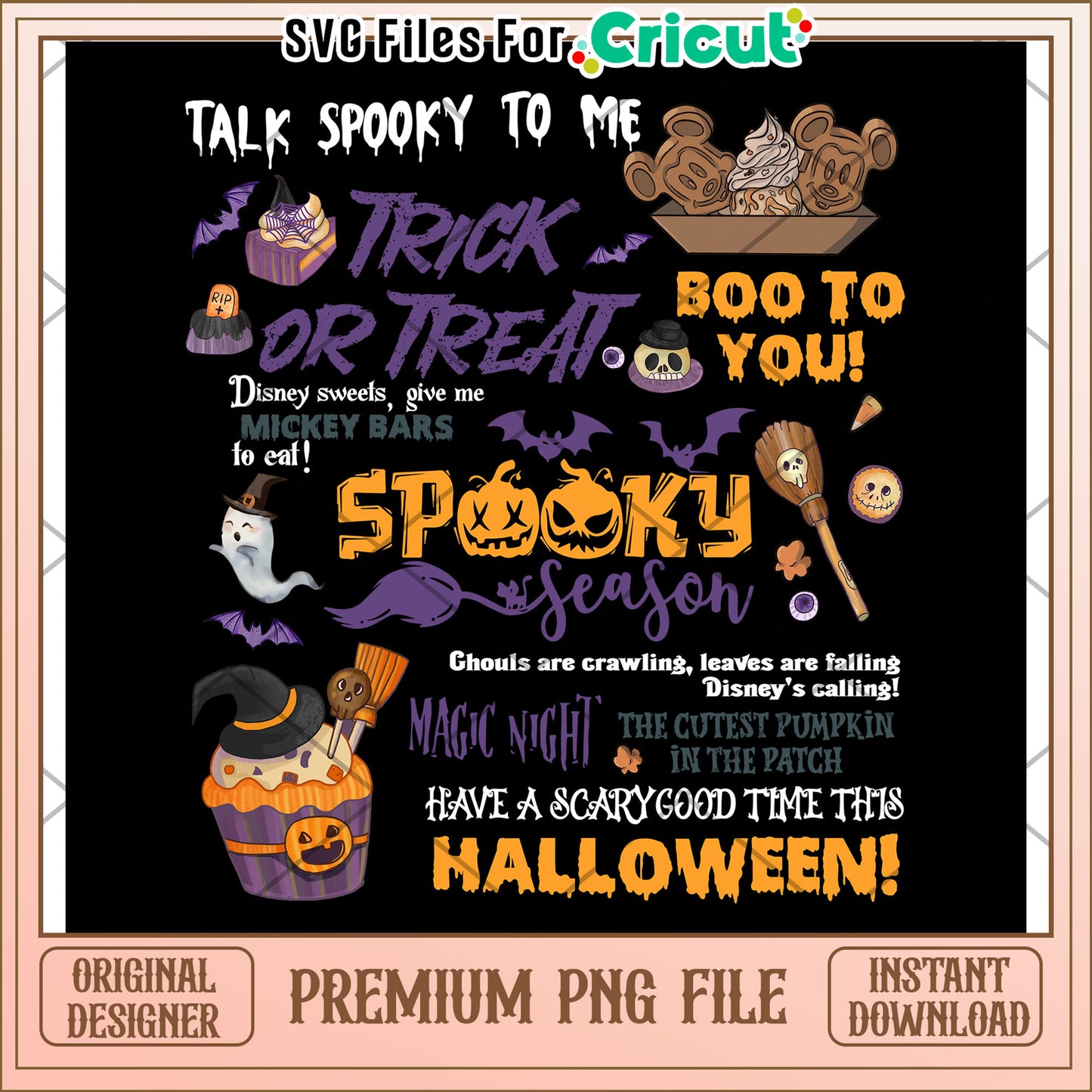 Trick or treat spooky png, halloween characters png, halloween time png