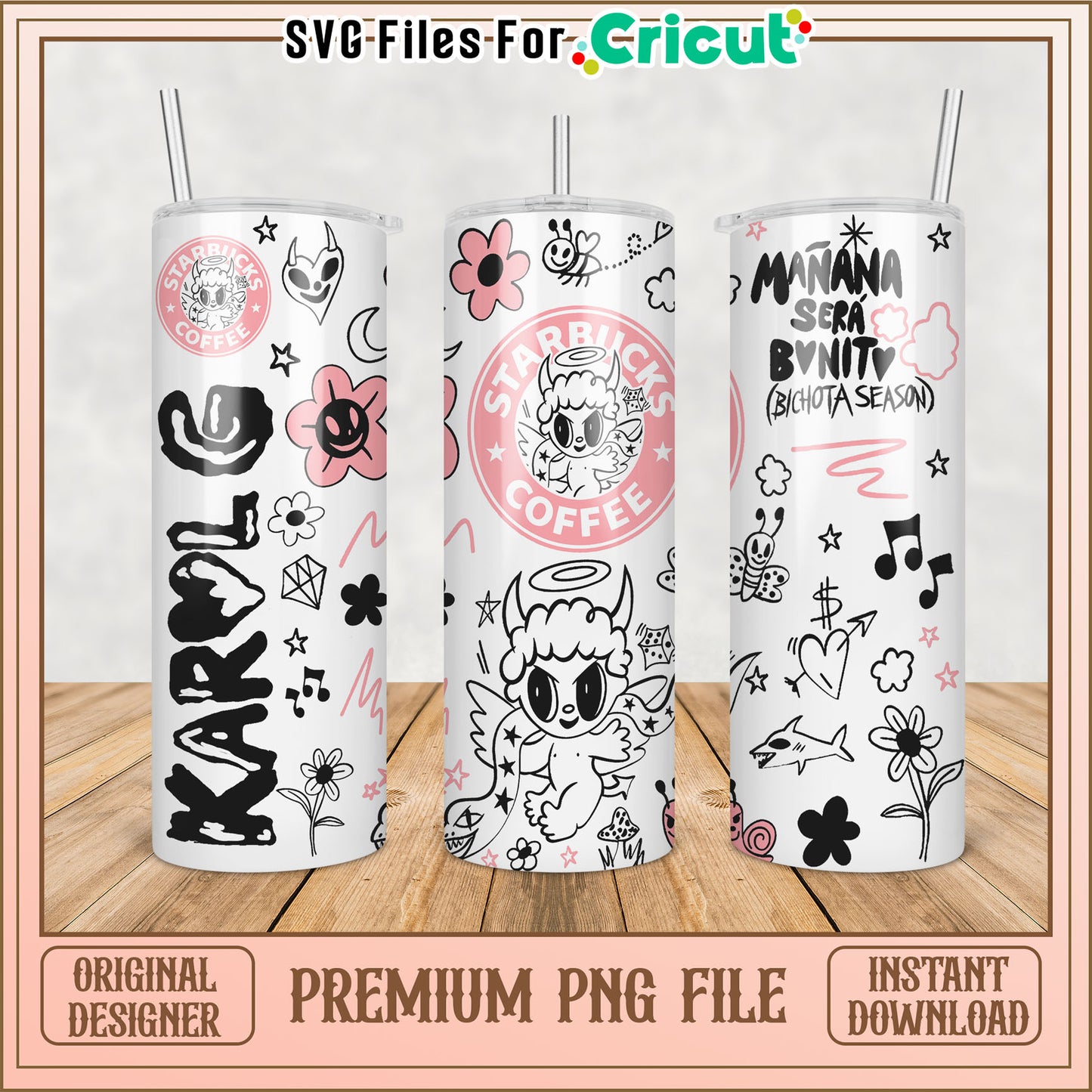 Tumbler PNG Design Starbucks Kawaii Angel