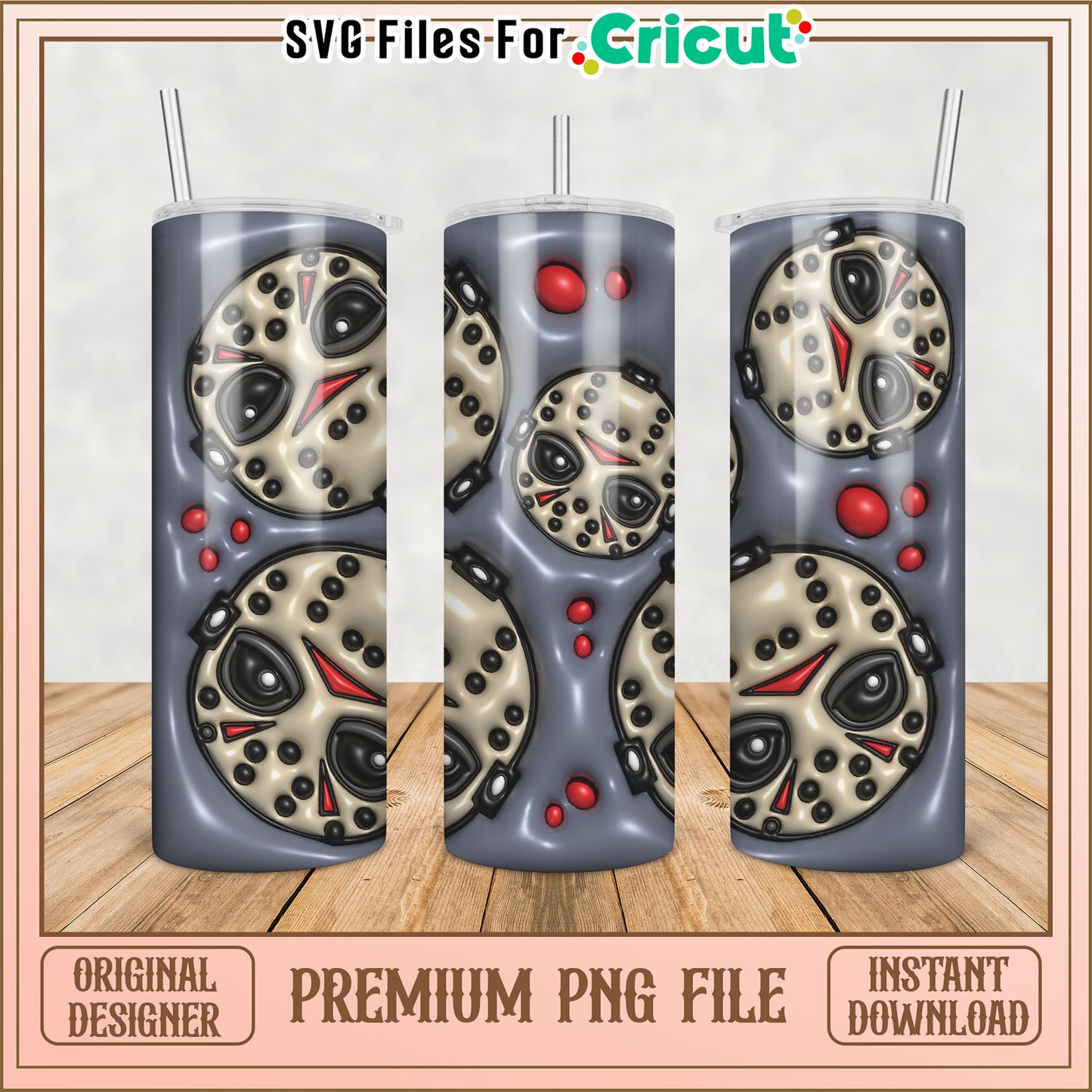 Tumbler PNG Jason Mask Design