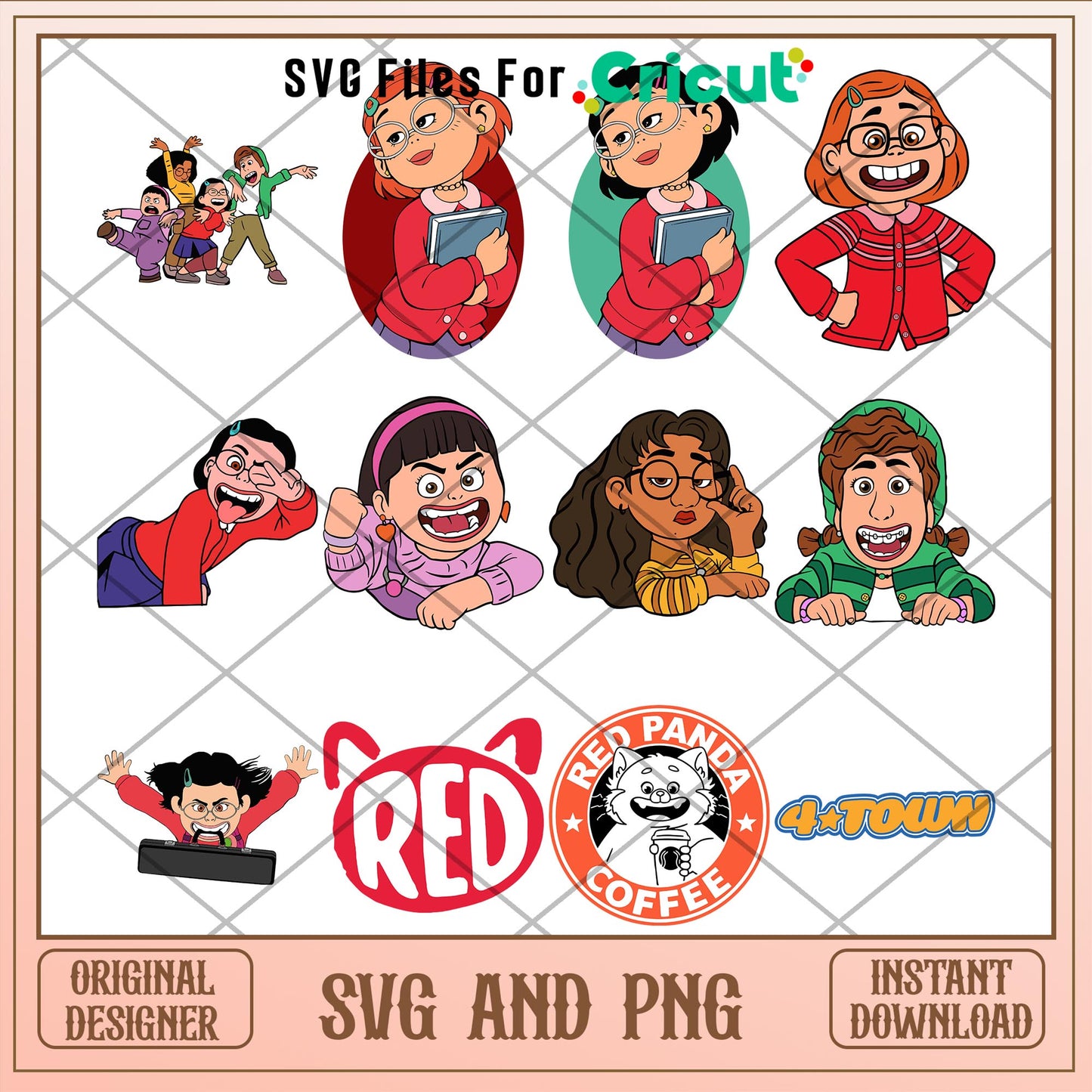 Disney Turning red best friends svg bundle