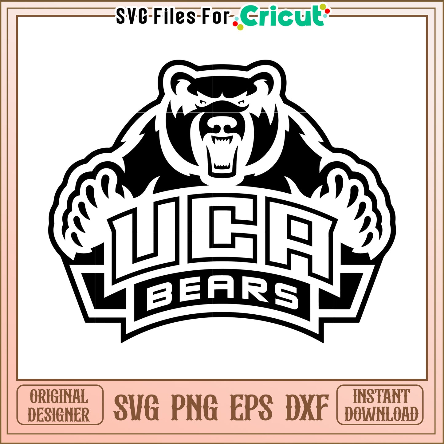 UCA Bears SVG File for Cricut, perfect for sports and team projects
