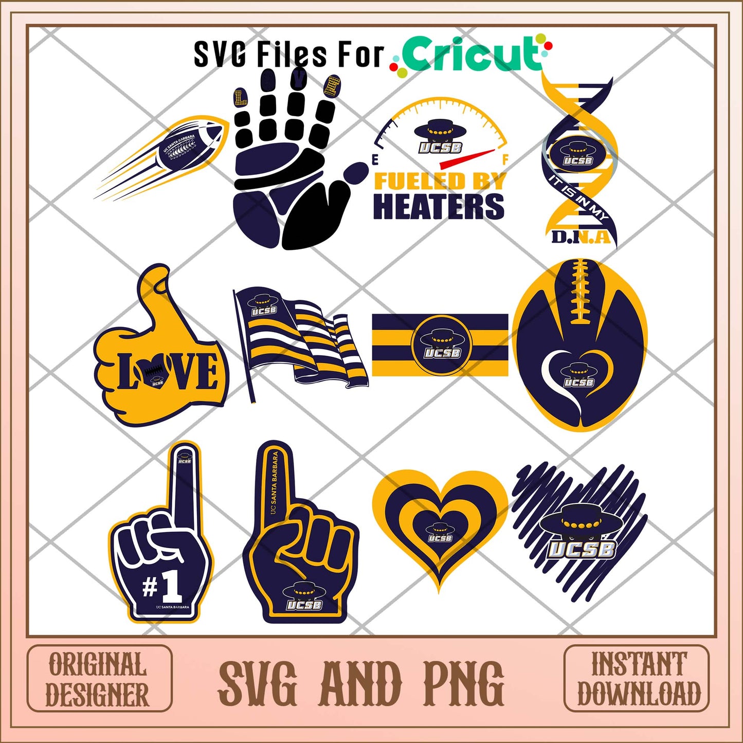 UC Santa Barbara hand svg, UC Santa Barbara svg bundle, NCAA svg