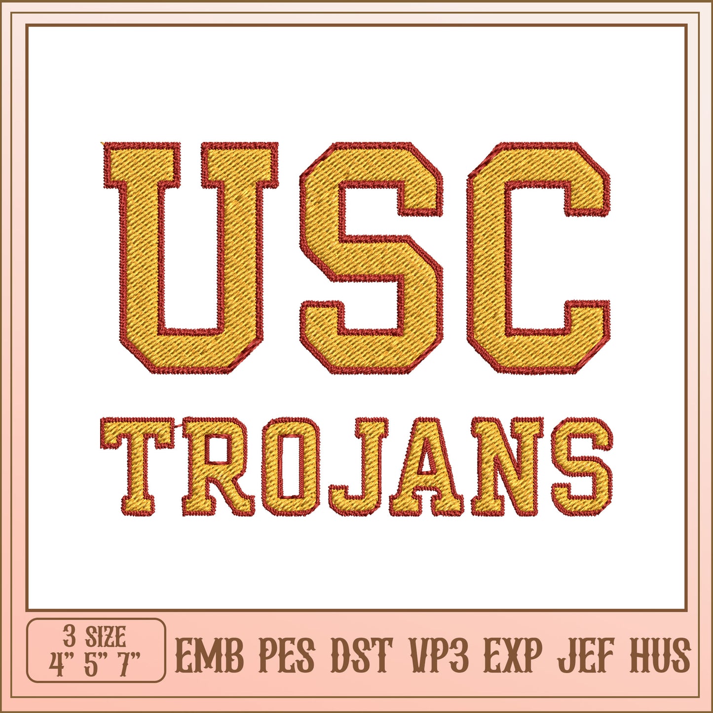 USC Trojans Embroidery Design for Custom Projects and Crafts