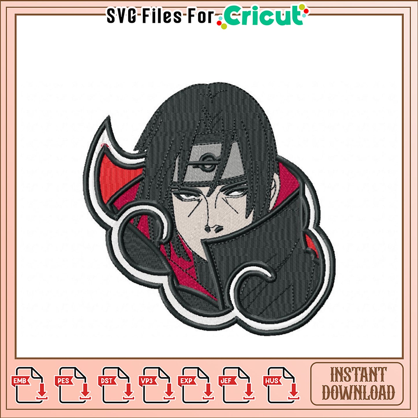 Unique Embroidery Design of Anime Character for Crafting