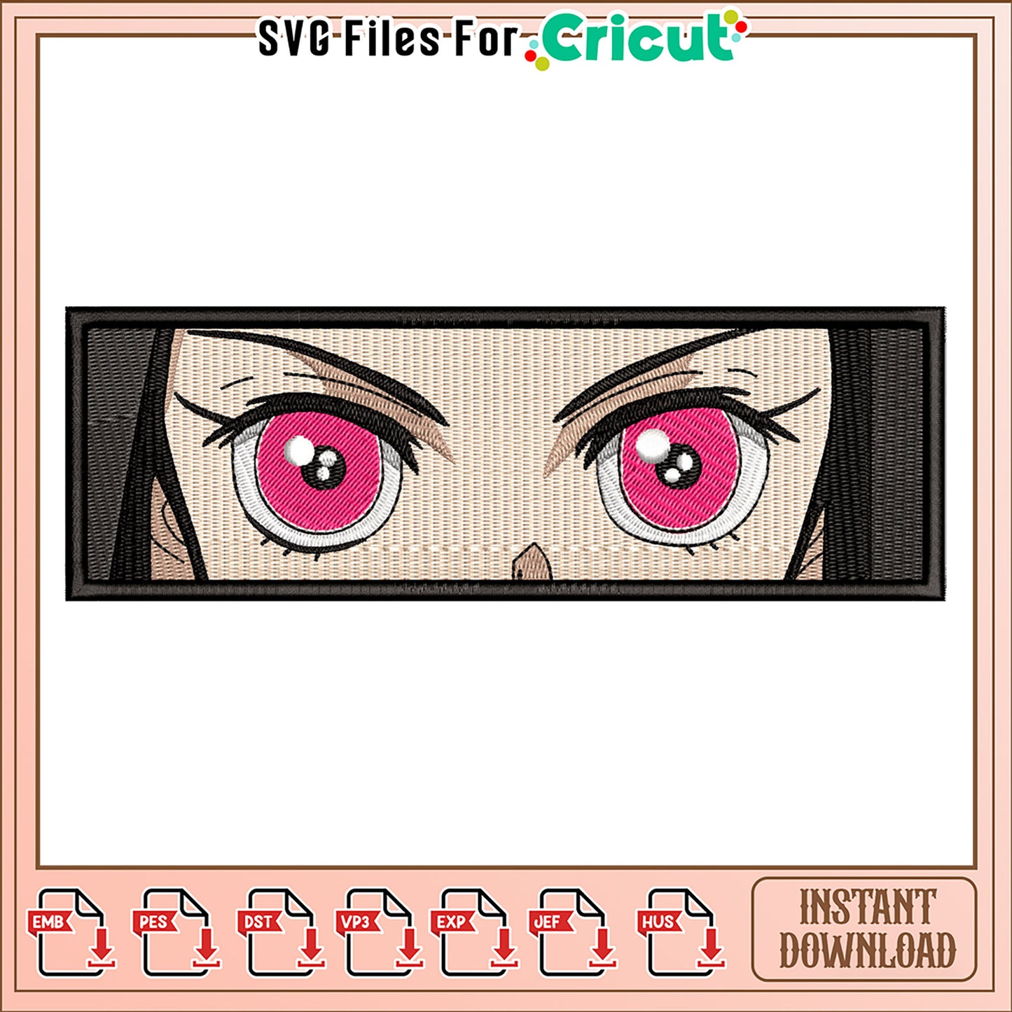Unique Eye Design Embroidery Art for Instant Download