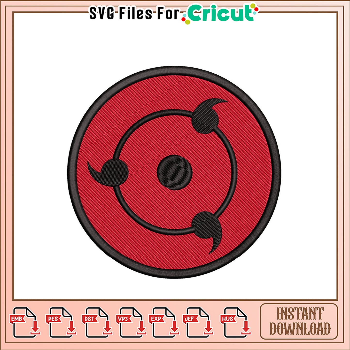 Unique Red Embroidery Design for Crafting Projects